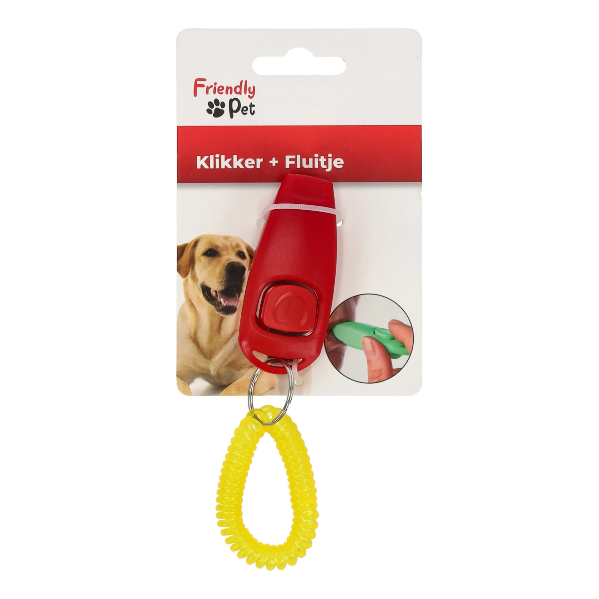 Friendly Pet Hondenspeelgoed>Hondenfluitje + klikker Xoe rood