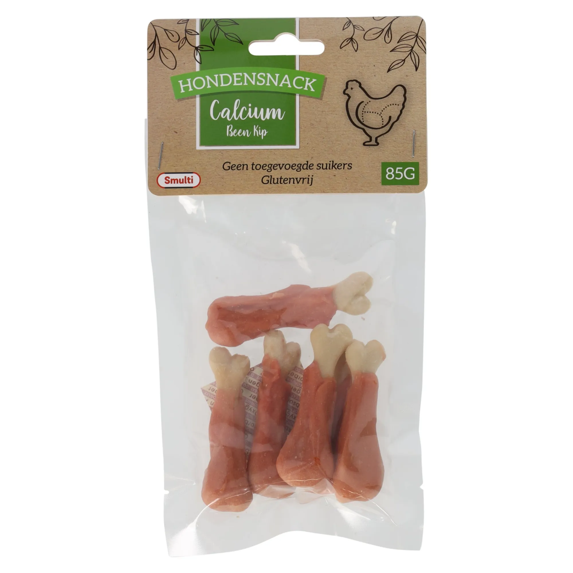 Smulti Hondensnacks>Hondensnack calcium been kip 85 g