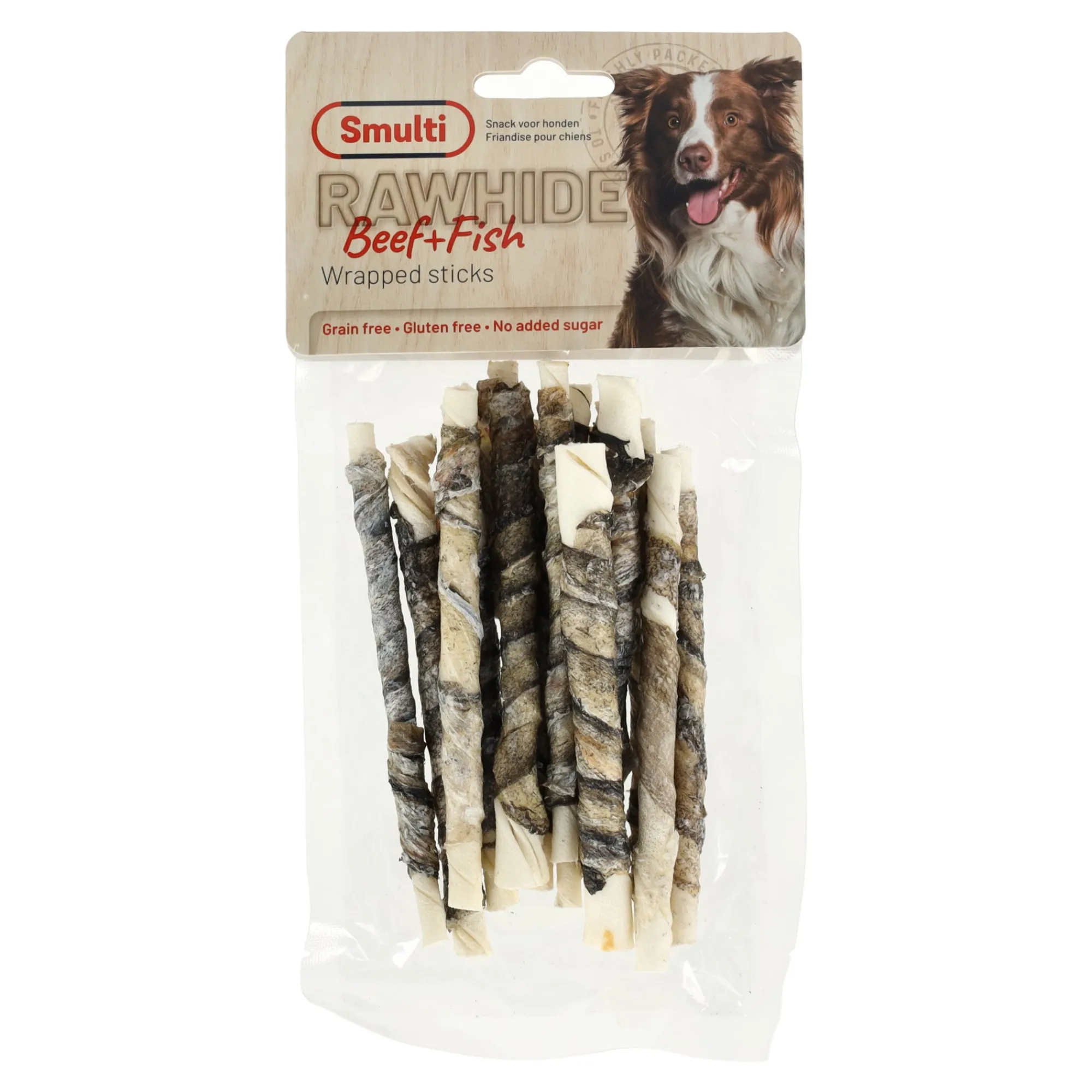 Smulti Hondensnacks>Hondensnack rawhide staaf met vis 85 gr