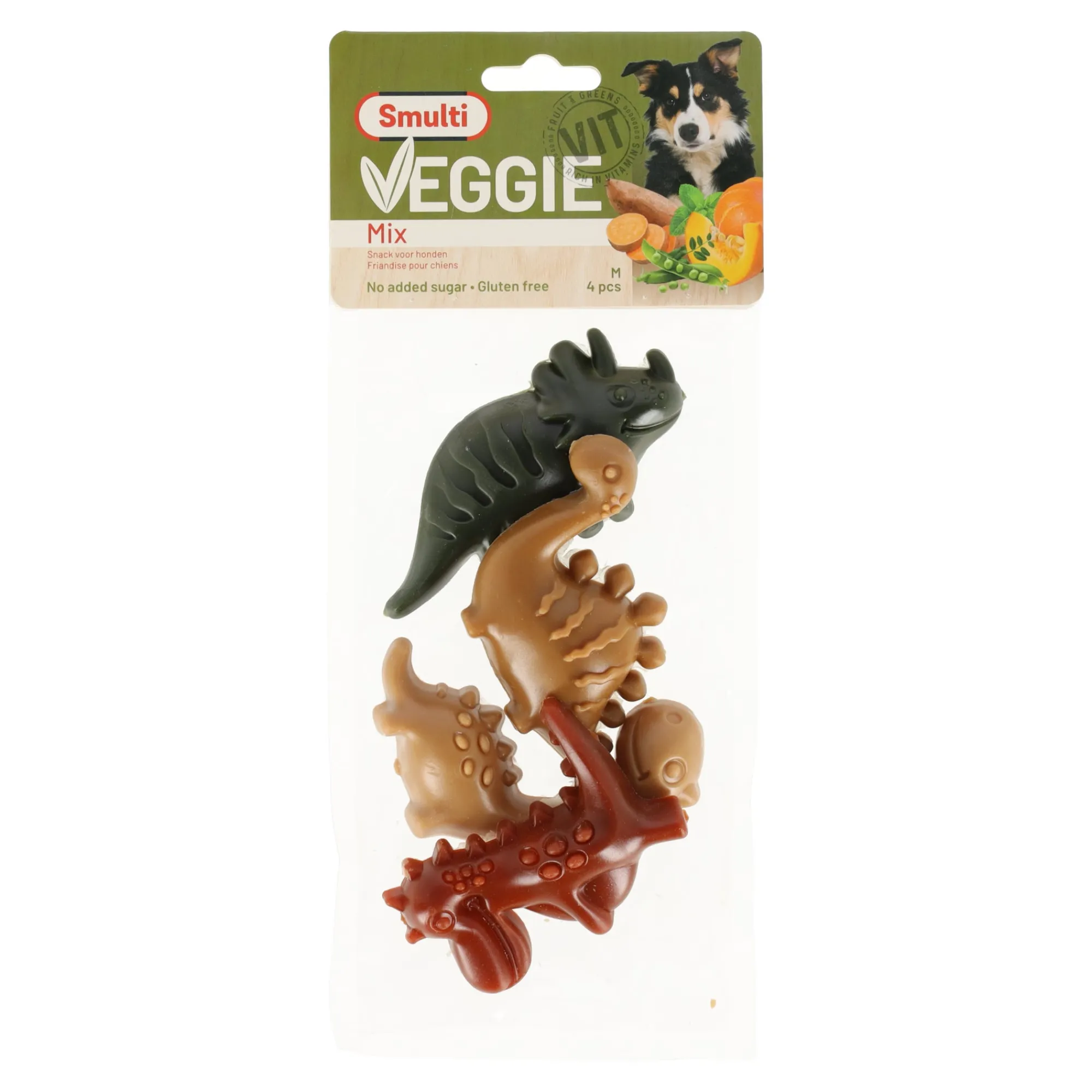 Smulti Hondensnacks>Hondensnack veggie dino mix M 120g