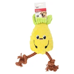 Friendly Pet Hondenspeelgoed>Hondenspeelgoed Ananas+touw geel 33cm