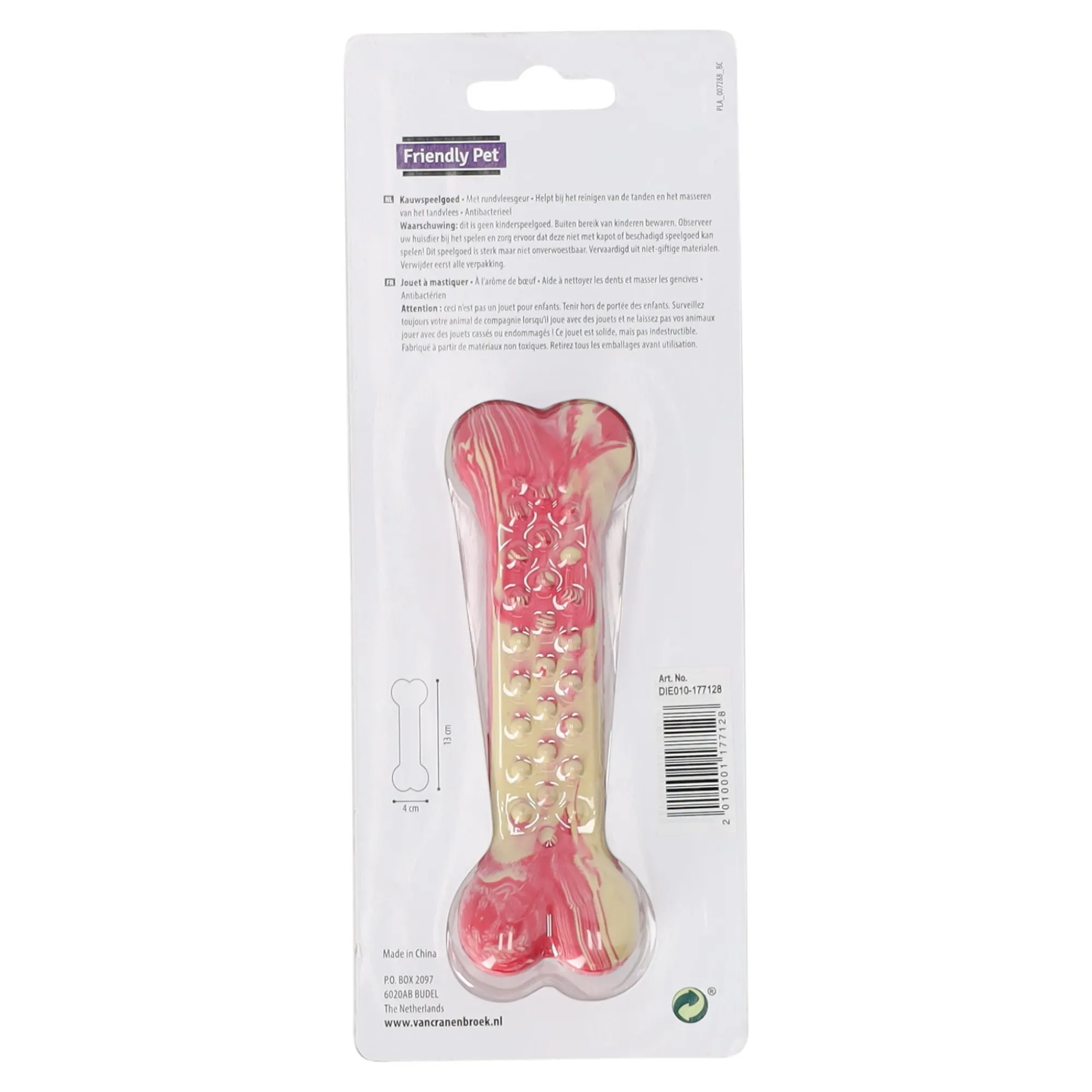 Friendly Pet Hondenspeelgoed>Hondenspeelgoed been gebogen rund 13cm