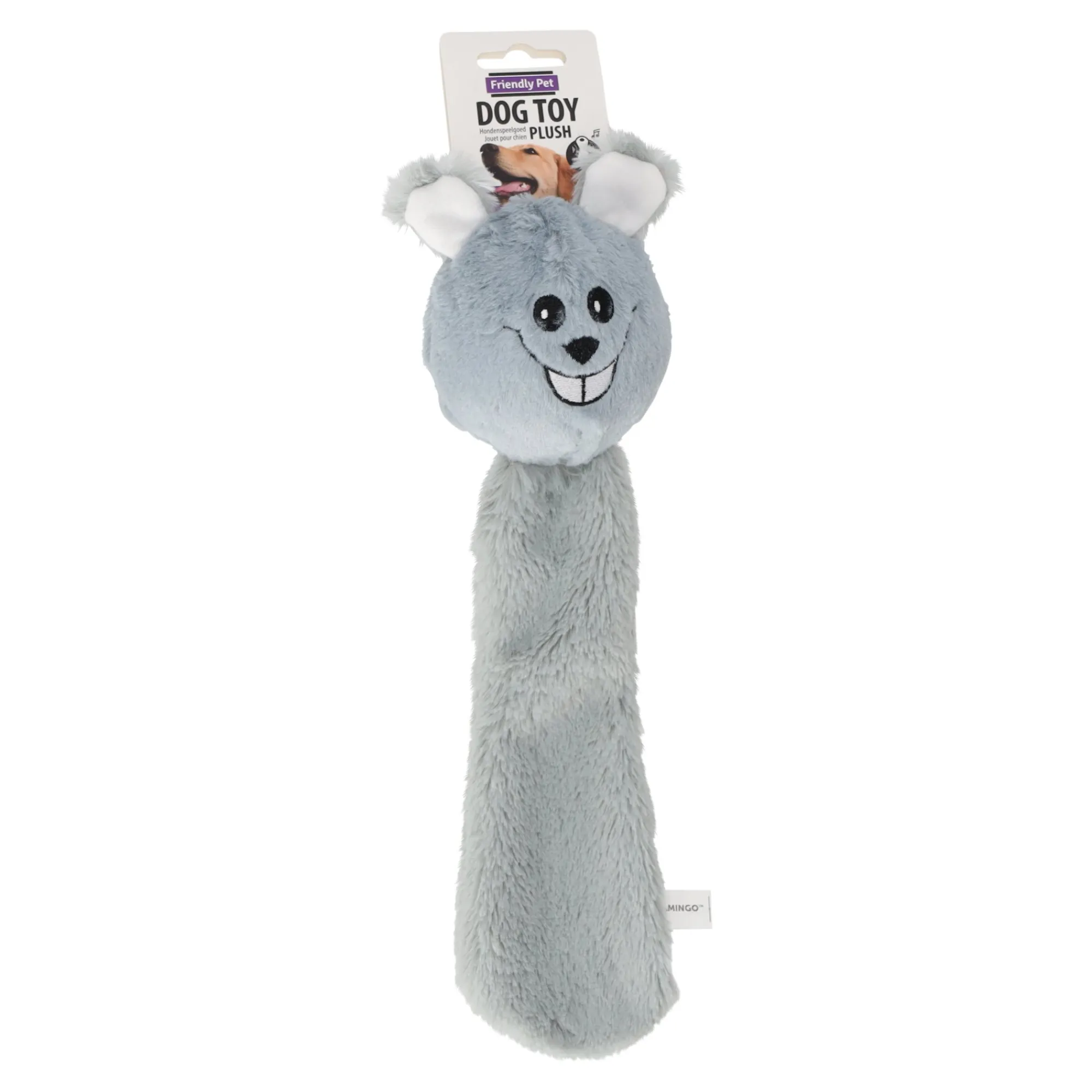 Friendly Pet Hondenspeelgoed>Hondenspeelgoed pluche muis Lulu grijs