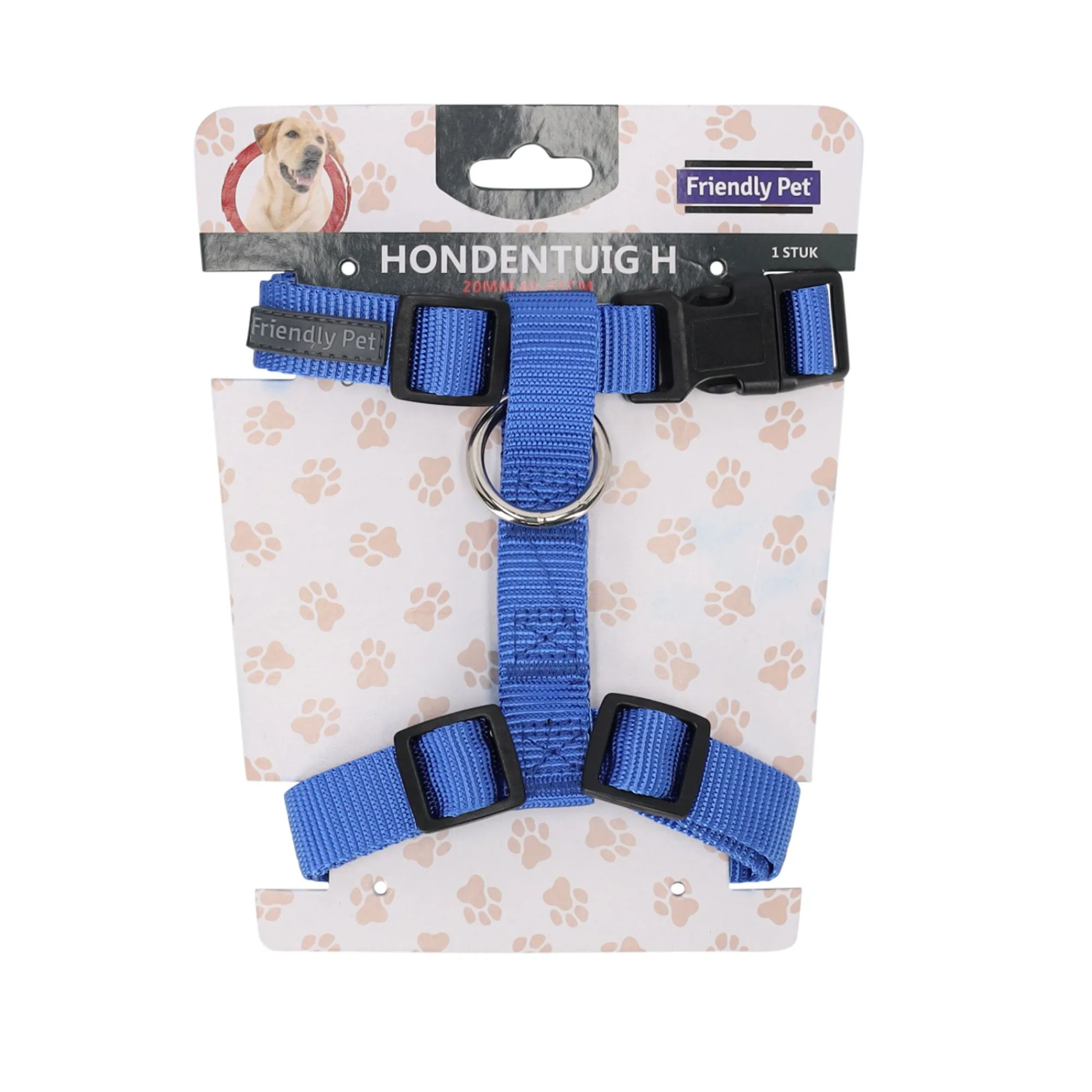 Friendly Pet Hondentuig>Hondentuig H 20mm 40-65cm blauw FP