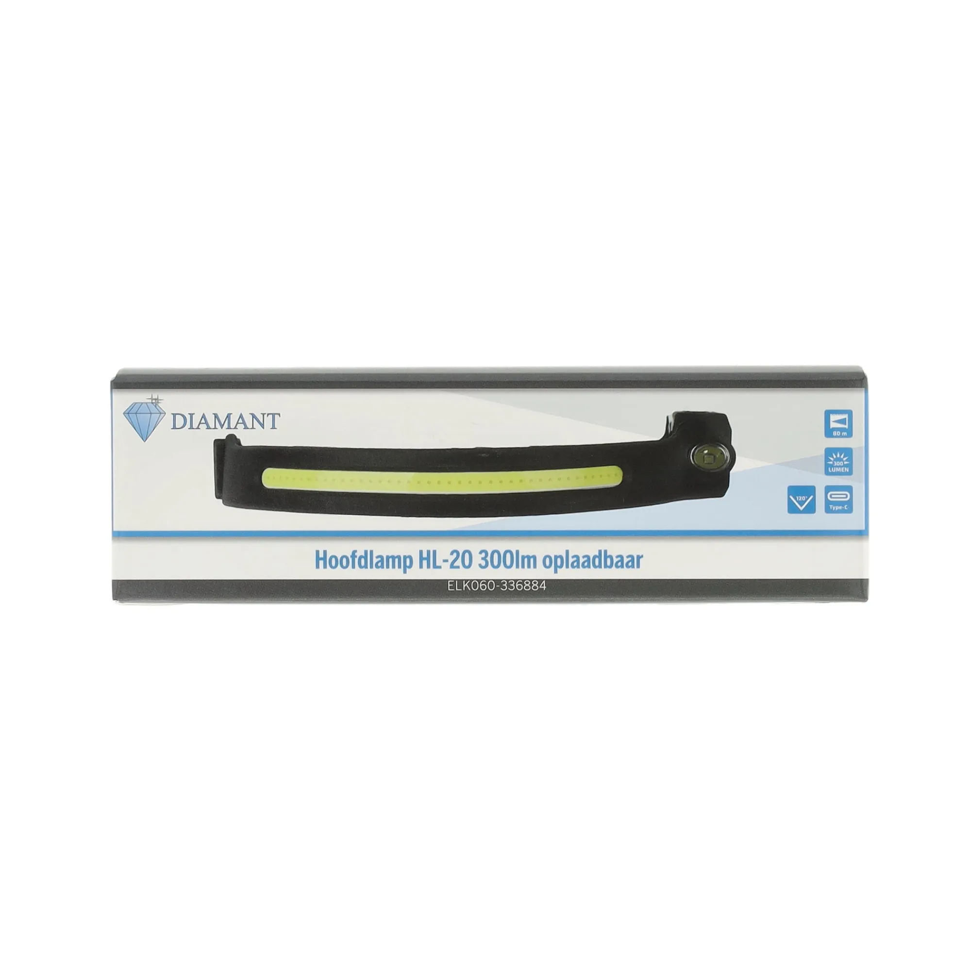 Diamant Bouwlampen>Hoofdlamp 300lm oplaadbaar