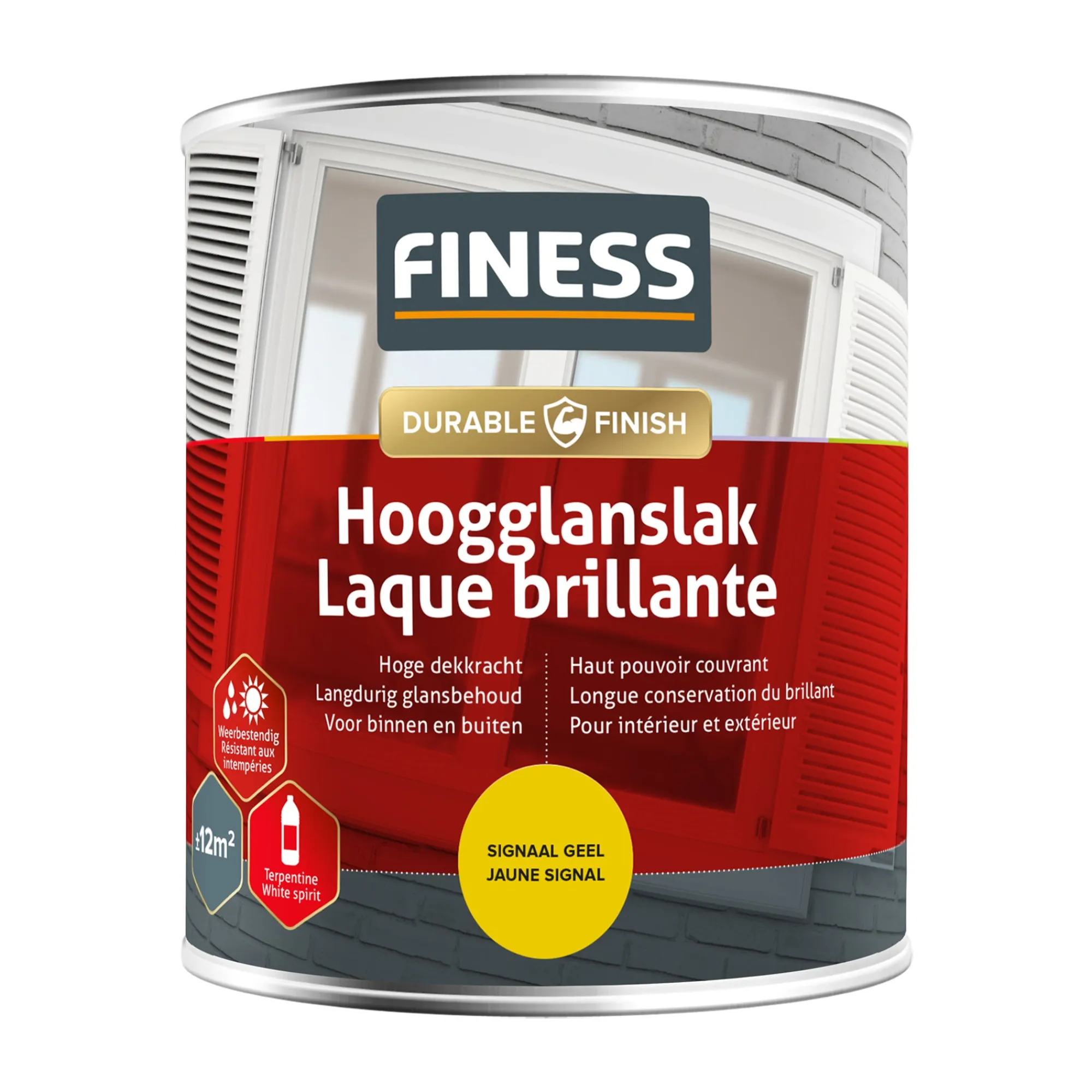 Finess Lakken>Hoogglans signaal geel 1423 750ml