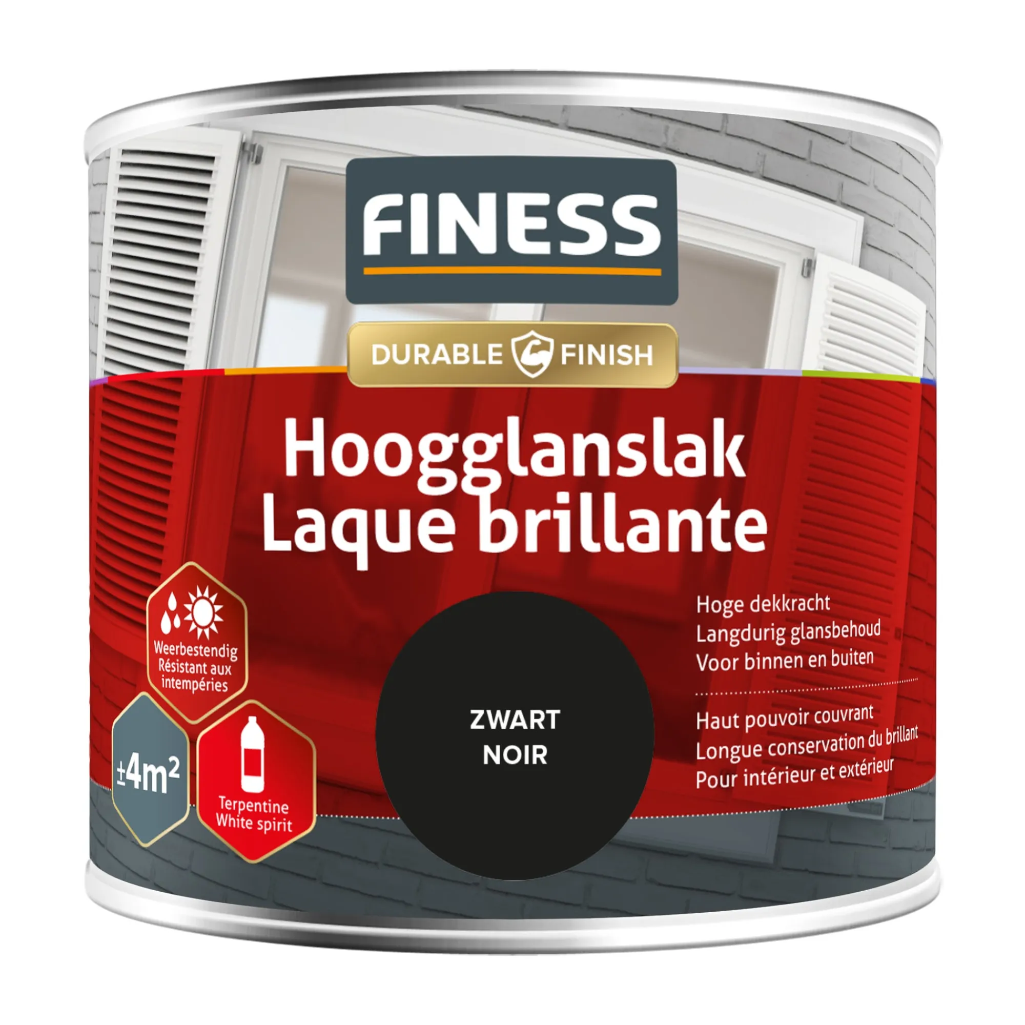 Finess Lakken>Hoogglans zwart 1428 250ml