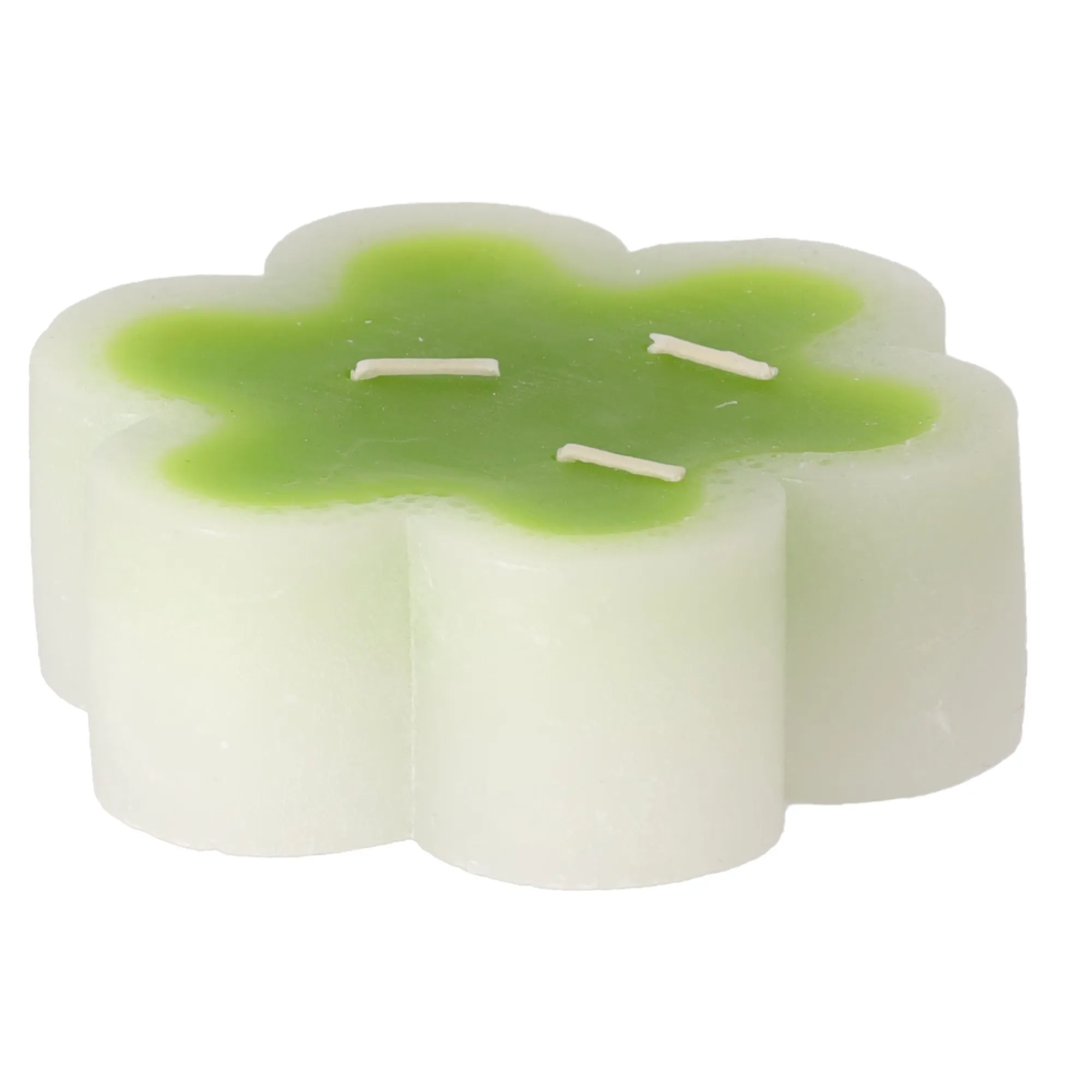 Decoris Kaarsen>Kaars bloem groen 12 x 4 cm