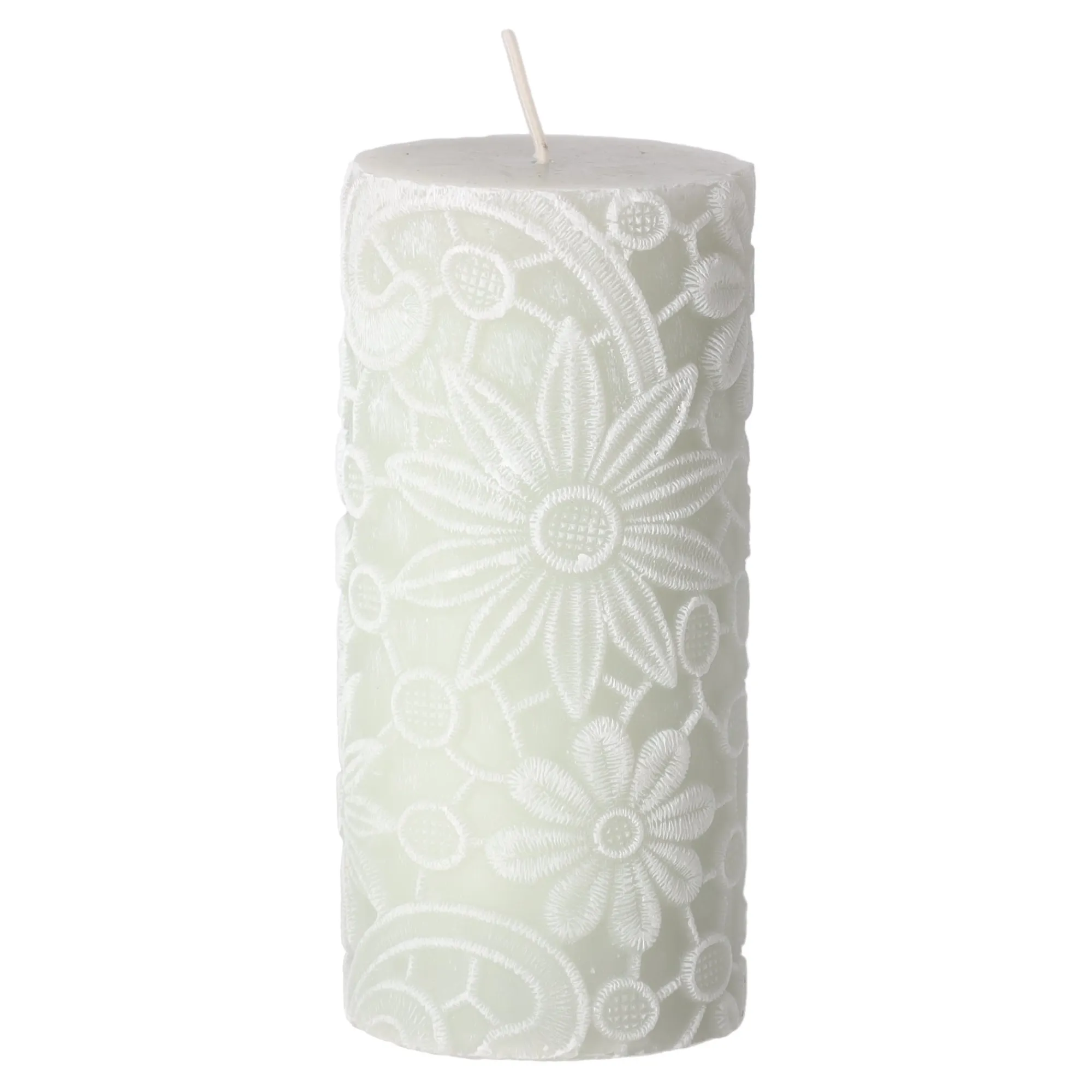 O'malley Kaarsen>Kaars lace 7 x 10 cm groen wit