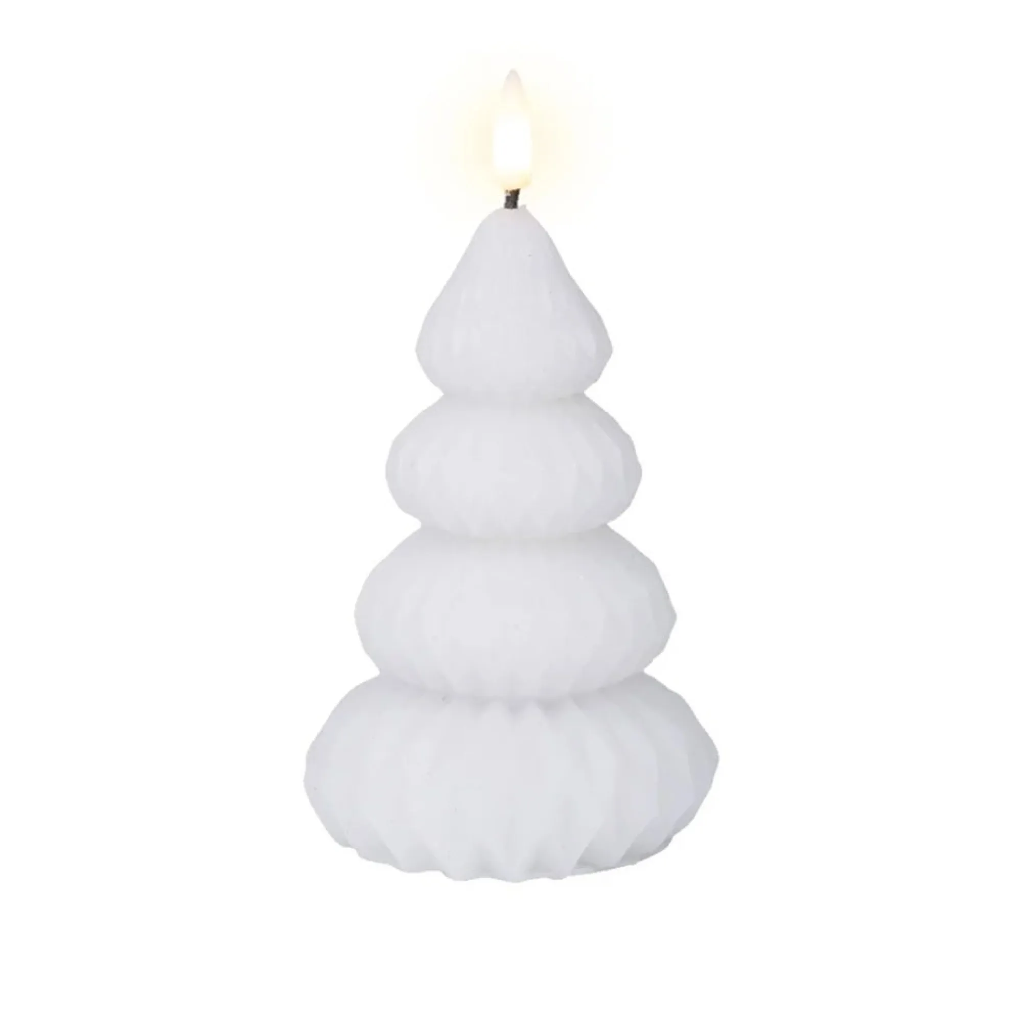 Lumineo Kerstdecoratie>Kaars led kerstboom wit 13 cm