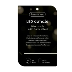 Lumineo Kerstdecoratie>Kaars led kerstboom wit 13 cm