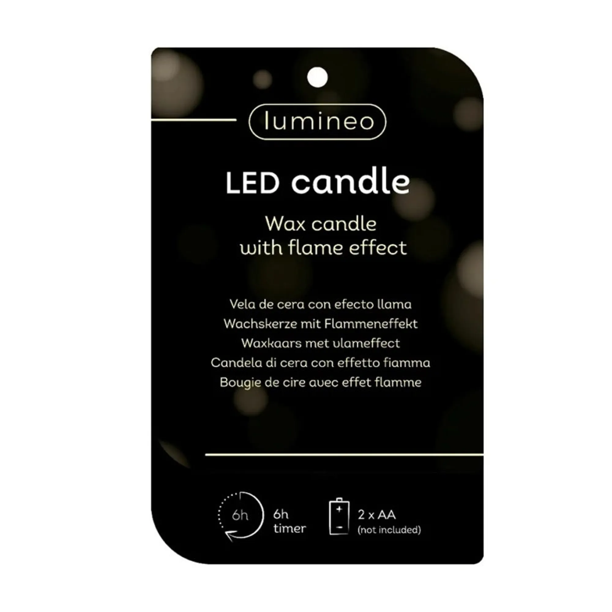 Lumineo Kerstdecoratie>Kaars led kerstboom wit 13 cm