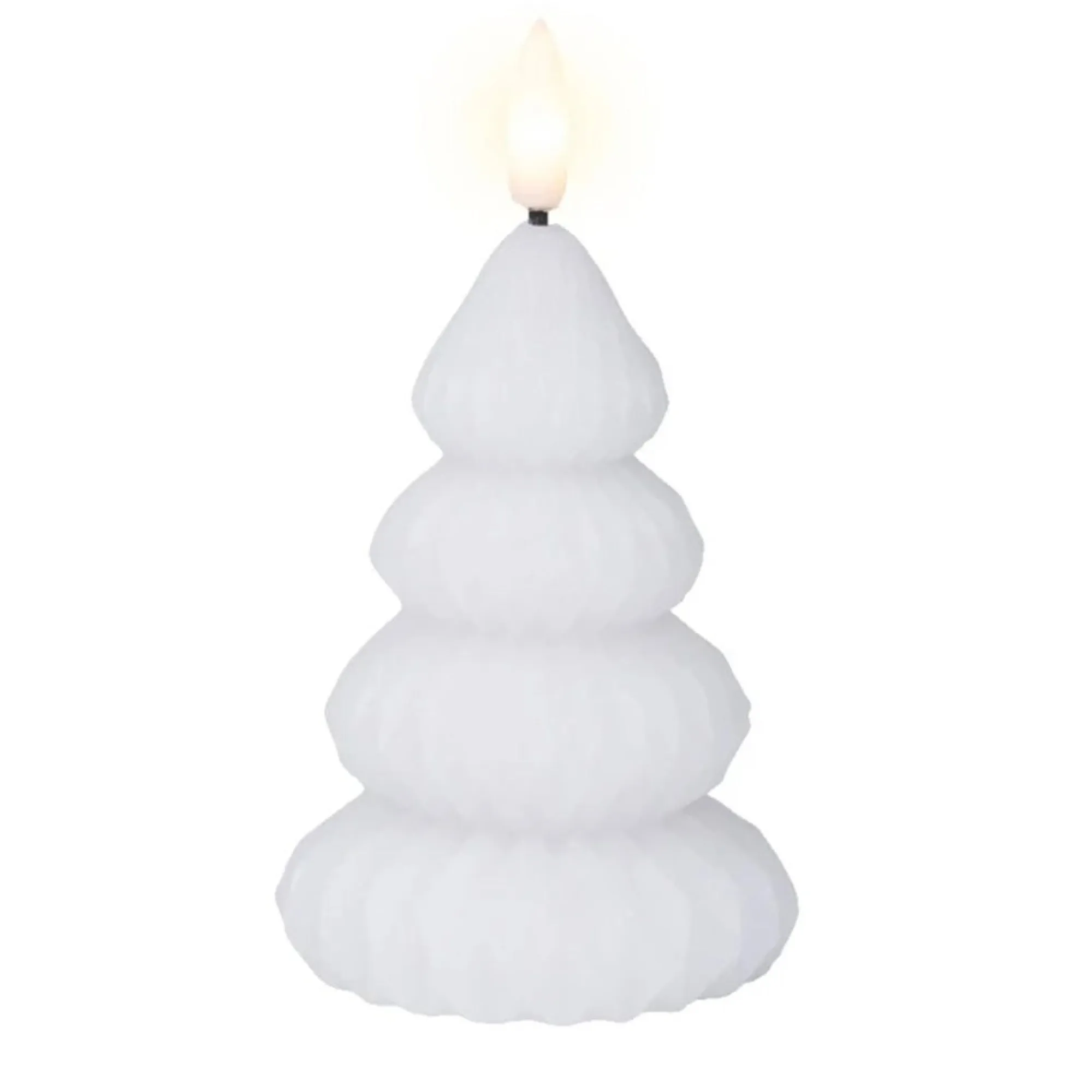 Lumineo Kerstdecoratie>Kaars led kerstboom wit 10 cm