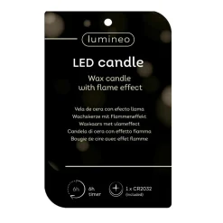 Lumineo Kerstdecoratie>Kaars led kerstboom wit 10 cm