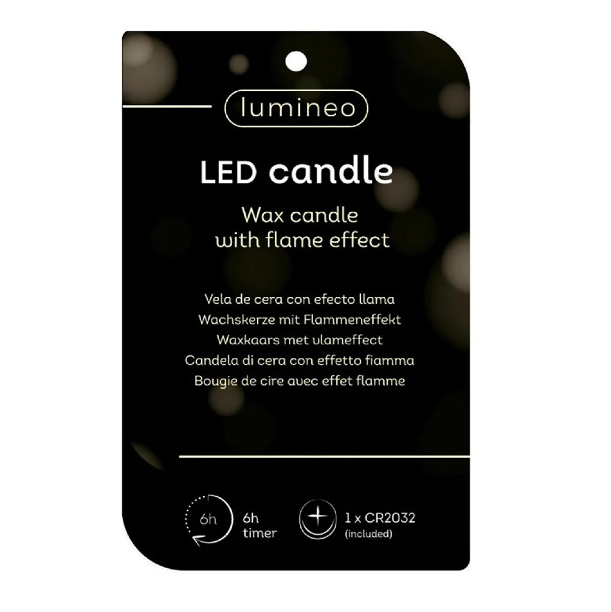 Lumineo Kerstdecoratie>Kaars led kerstboom wit 10 cm