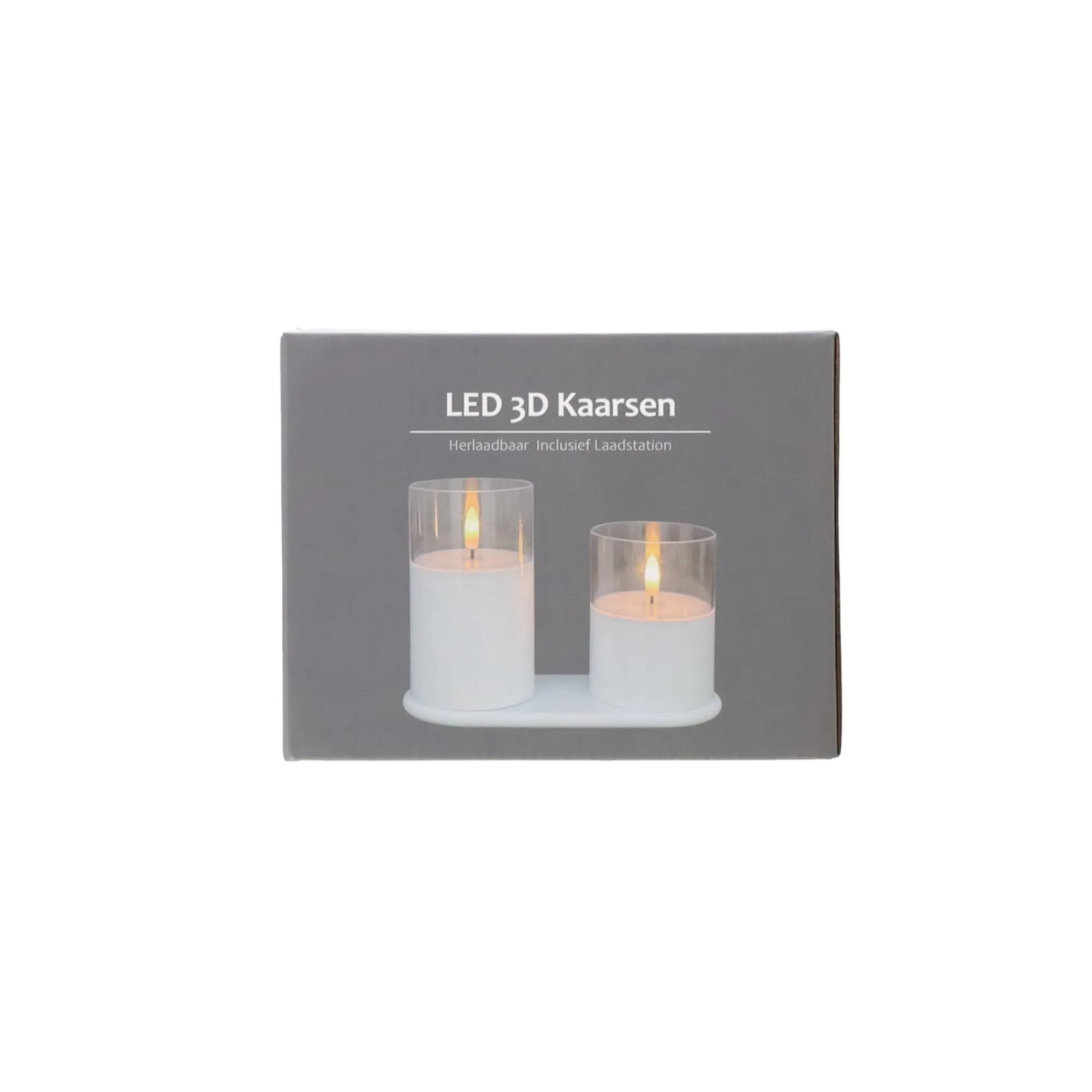 Kaarsen>Kaars LED set 2 wit oplaadbaar