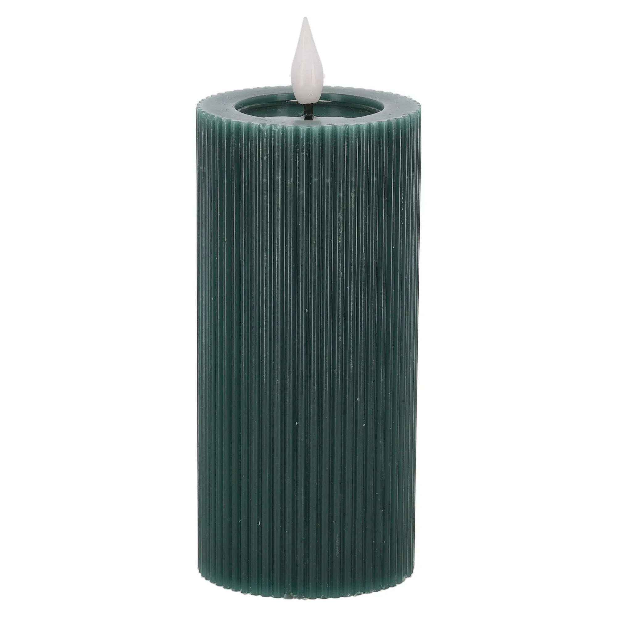 O'malley Kaarsen>Kaars rib melt LED 7 x 15 cm donkergroen