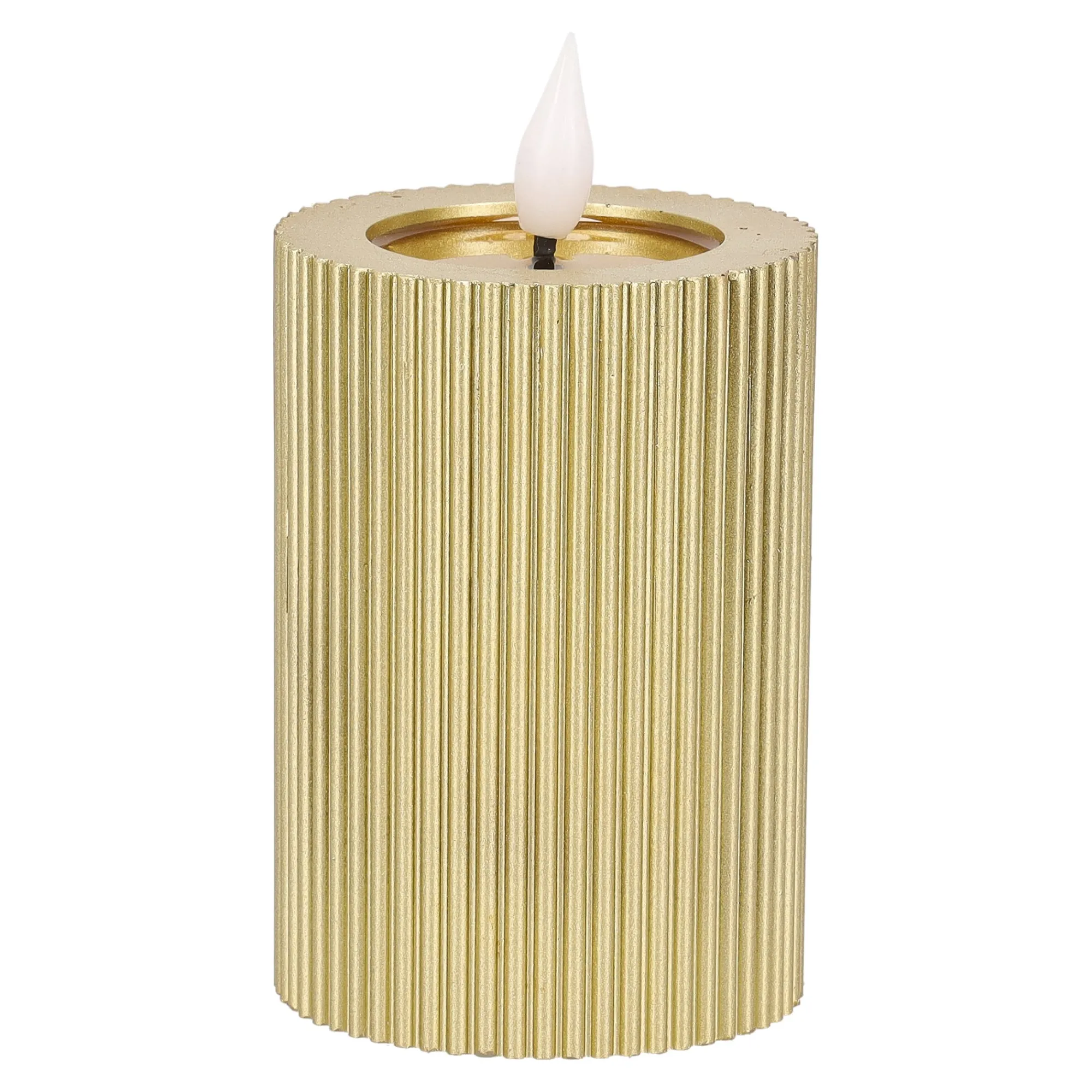 O'malley Kaarsen>Kaars rib melt LED 7 x 10 cm goud