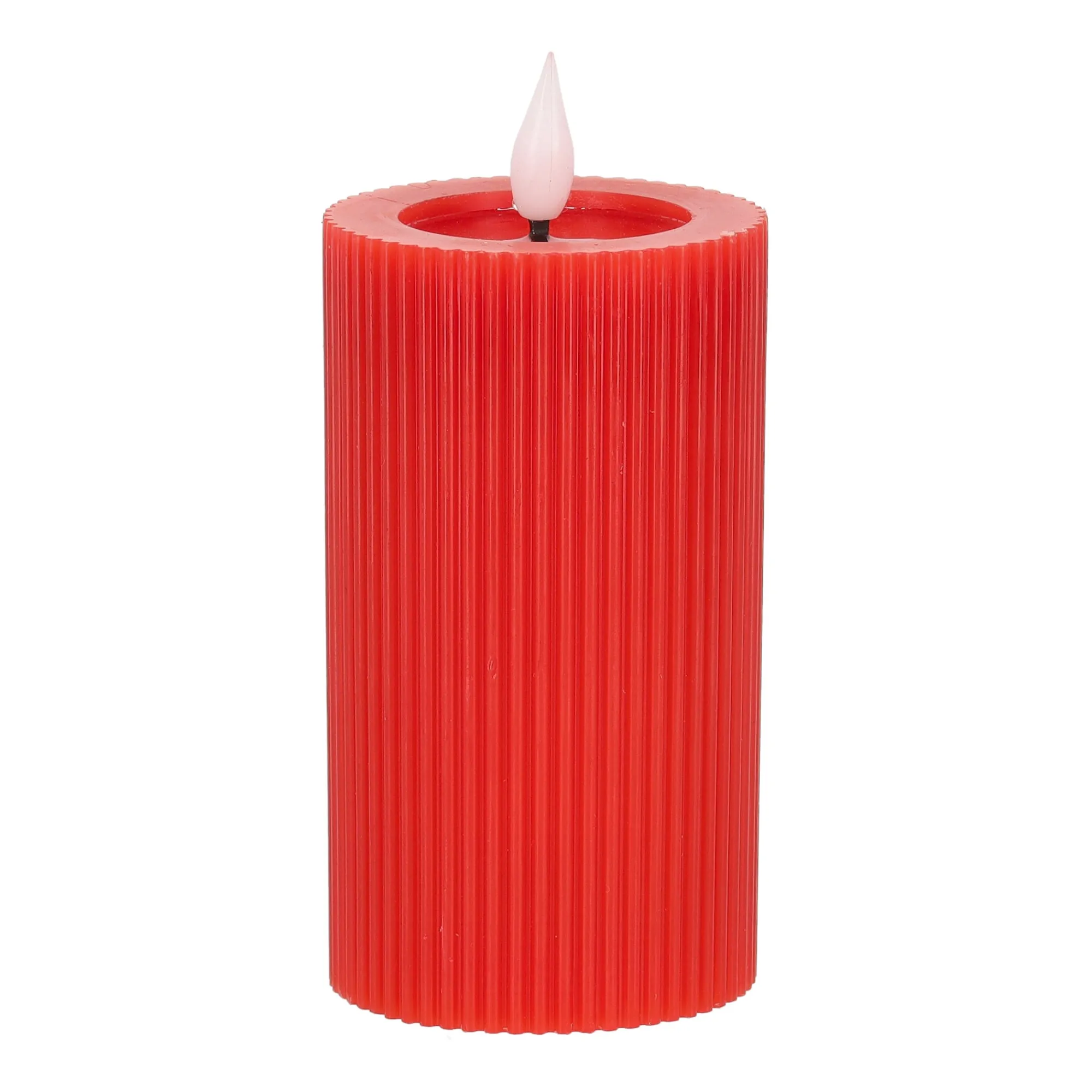 O'malley Kaarsen>Kaars rib melt LED 7 x 12 cm rood