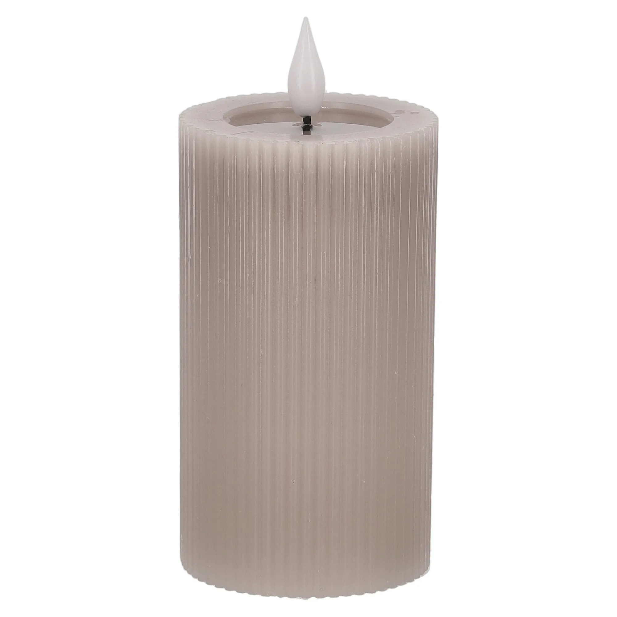 O'malley Kaarsen>Kaars rib melt LED 7 x 12 cm taupe
