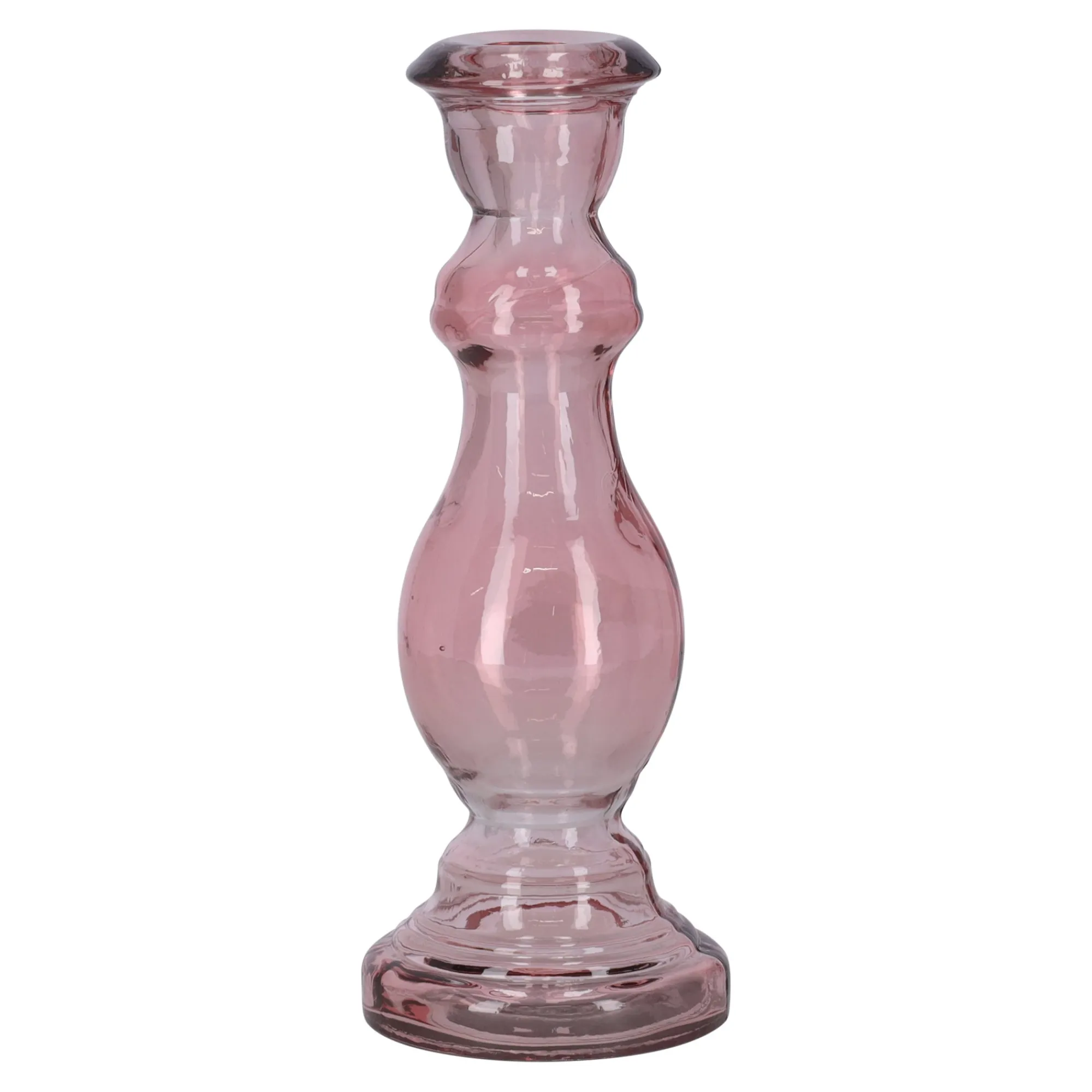 Natural Collections Kaarsen>Kaarshouder van glas 7 x 20 cm roze, 2 assorti