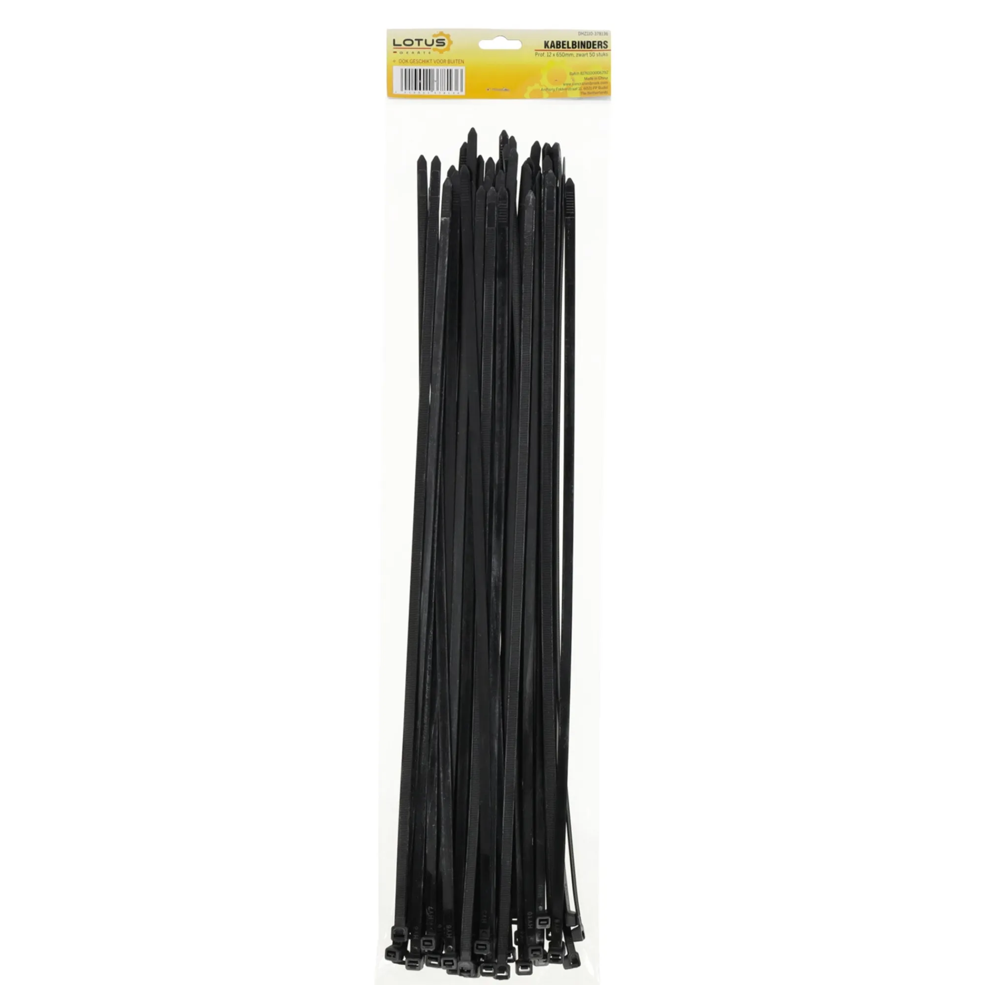 Lotus Installatiemateriaal>Kabelbinders 12x650 prof zwart 50stuks