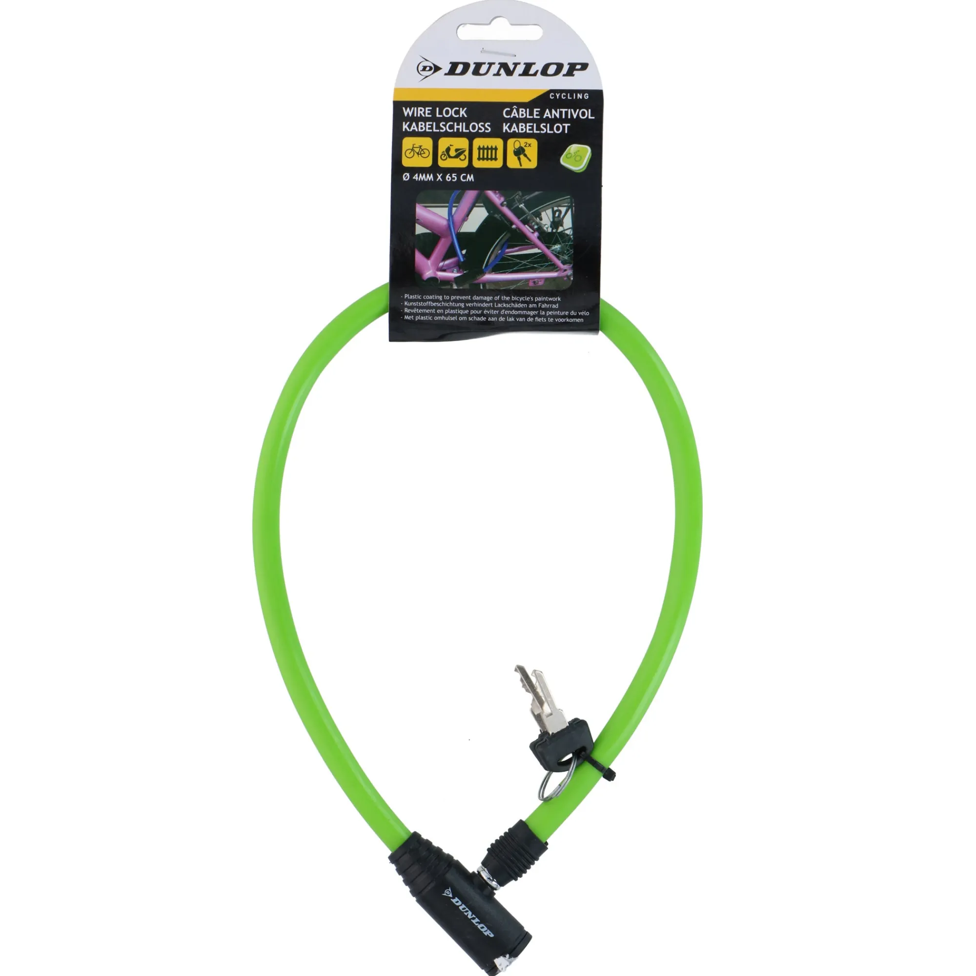 Dunlop Fietsspullen>Kabelslot 4 mm x 60 cm
