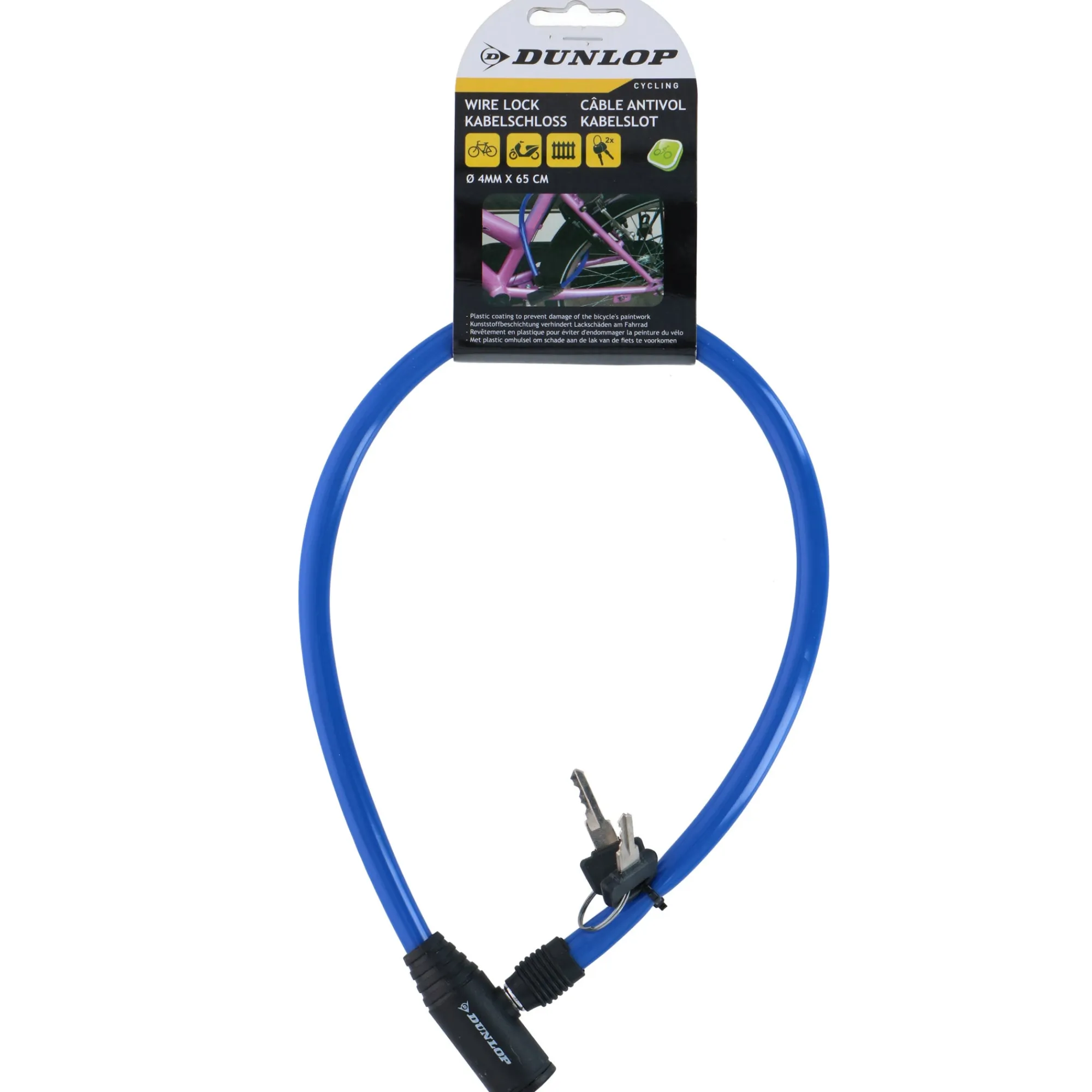 Dunlop Fietsspullen>Kabelslot 4 mm x 60 cm