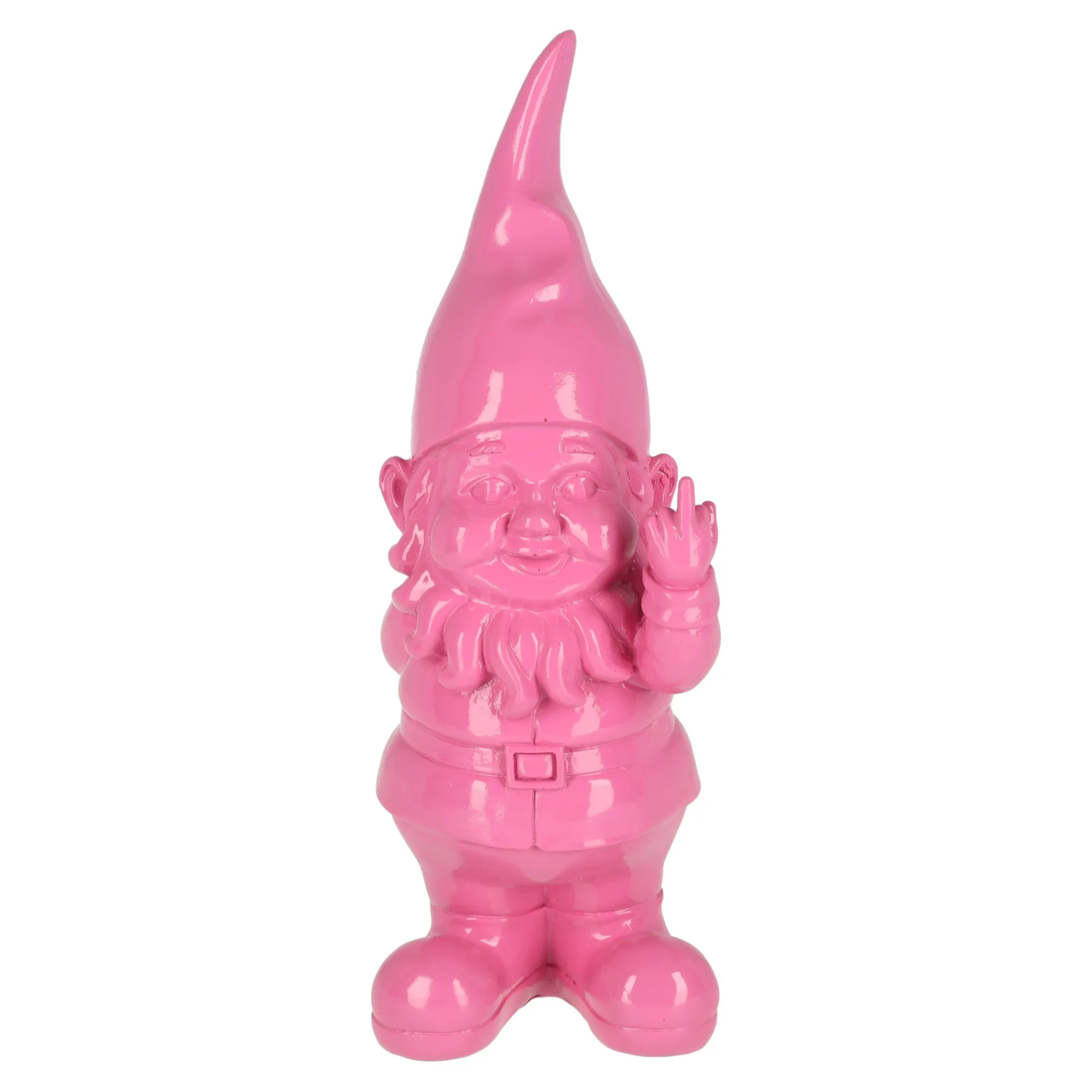 Woondecoratie>Kabouter met middelvinger 27 cm fuchsia