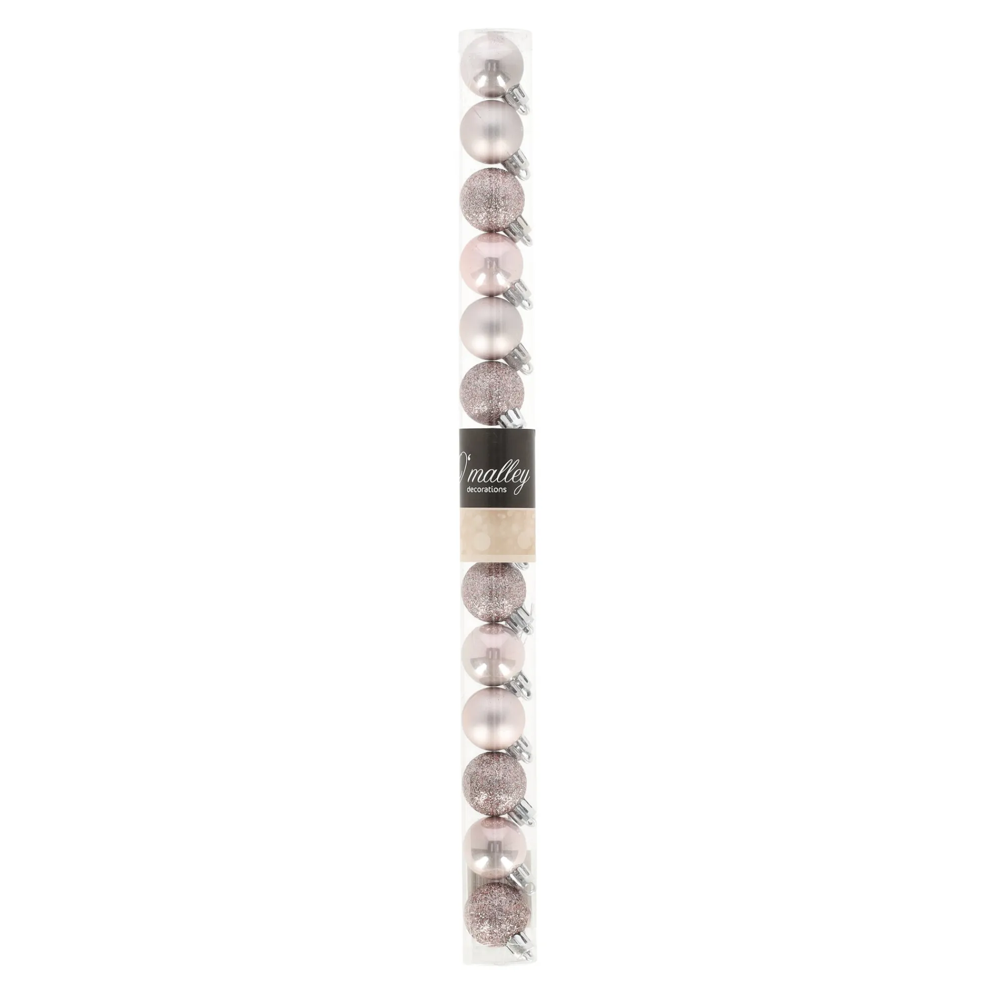 O'malley Kerstballen>Kerstbal 3 cm mix tube 14st. poederroze