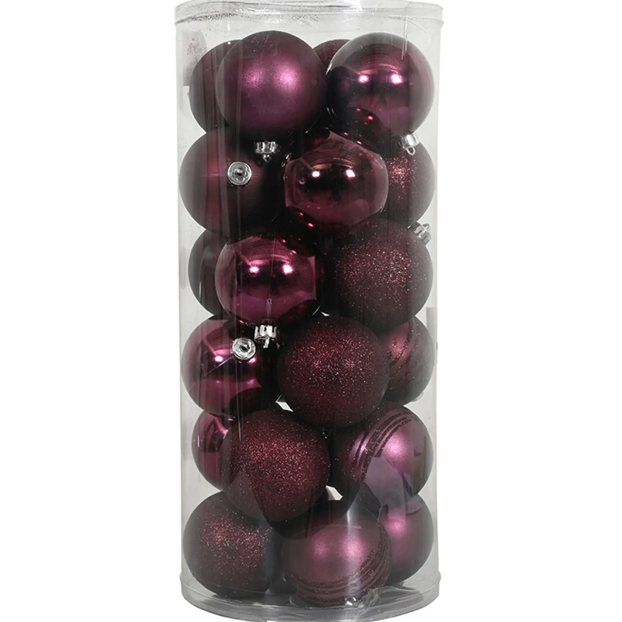 O'malley Kerstballen>Kerstbal 4cm mix koker 24st wijnrood