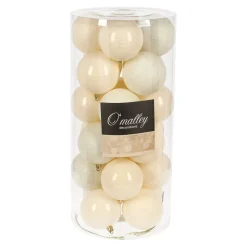 O'malley Kerstballen>Kerstbal 4cm mix 24st whool white