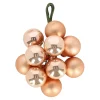 Kerstballen>Kerstbal tros 2 cm 10st. roze goud