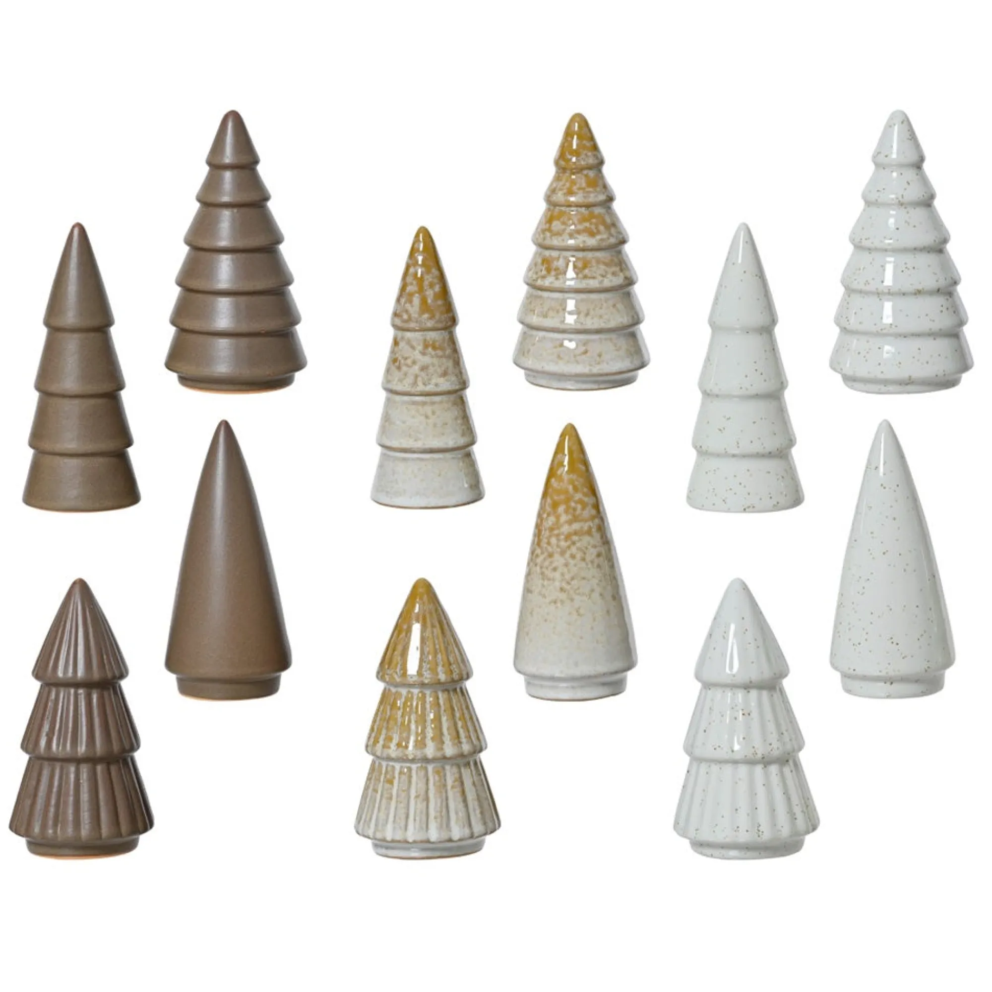 Kerstdecoratie>Kerstboom porselein beige 10 cm