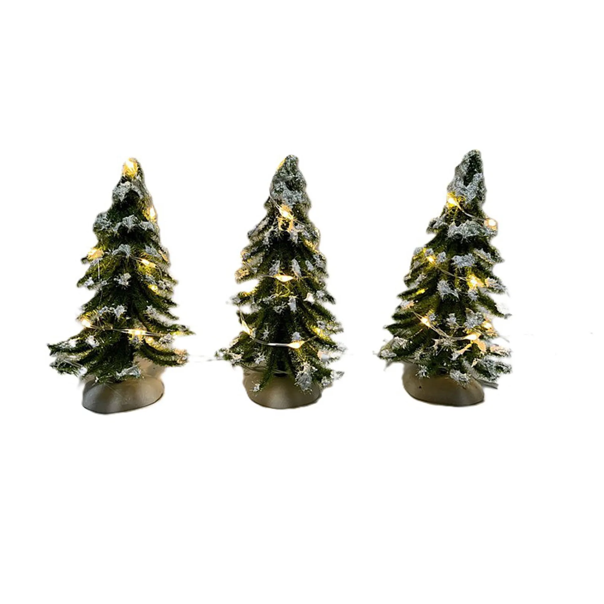 Kerstdorp>Kerstdorp bomenset 3-delig 12cm