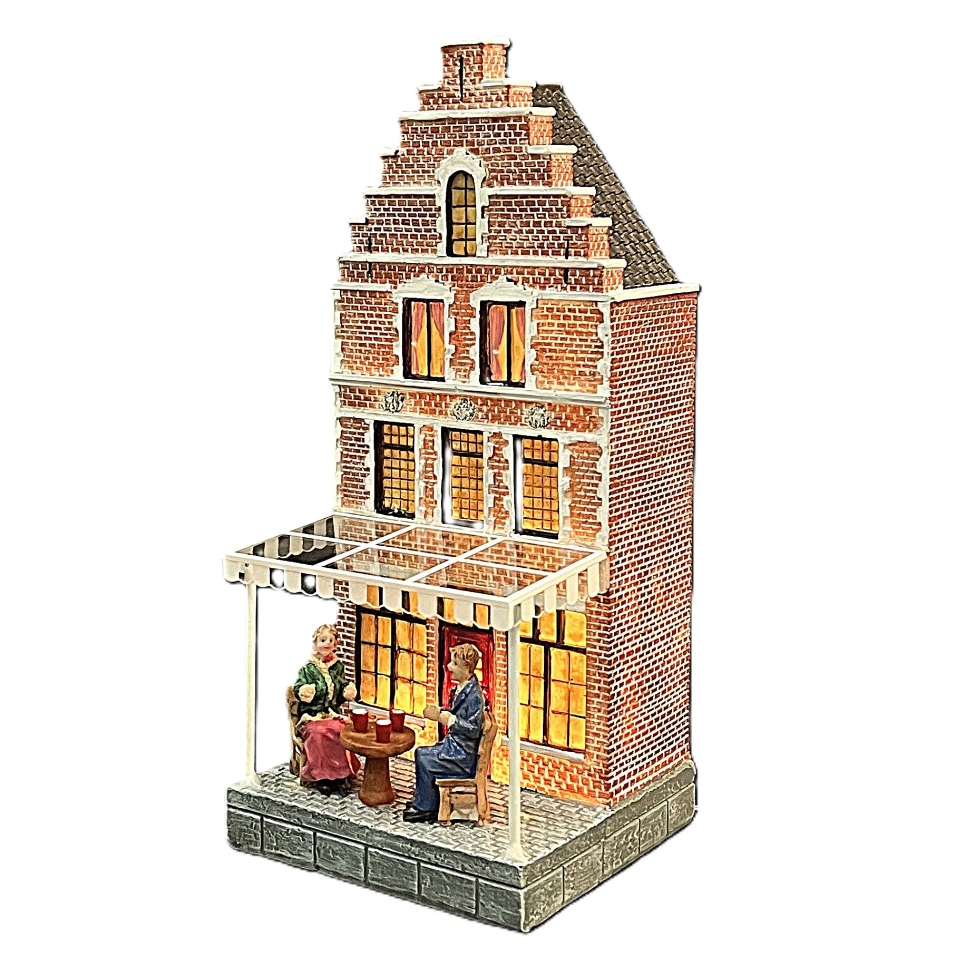 Kerstdorp>Kerstdorp huis pergola 9x9x21cm
