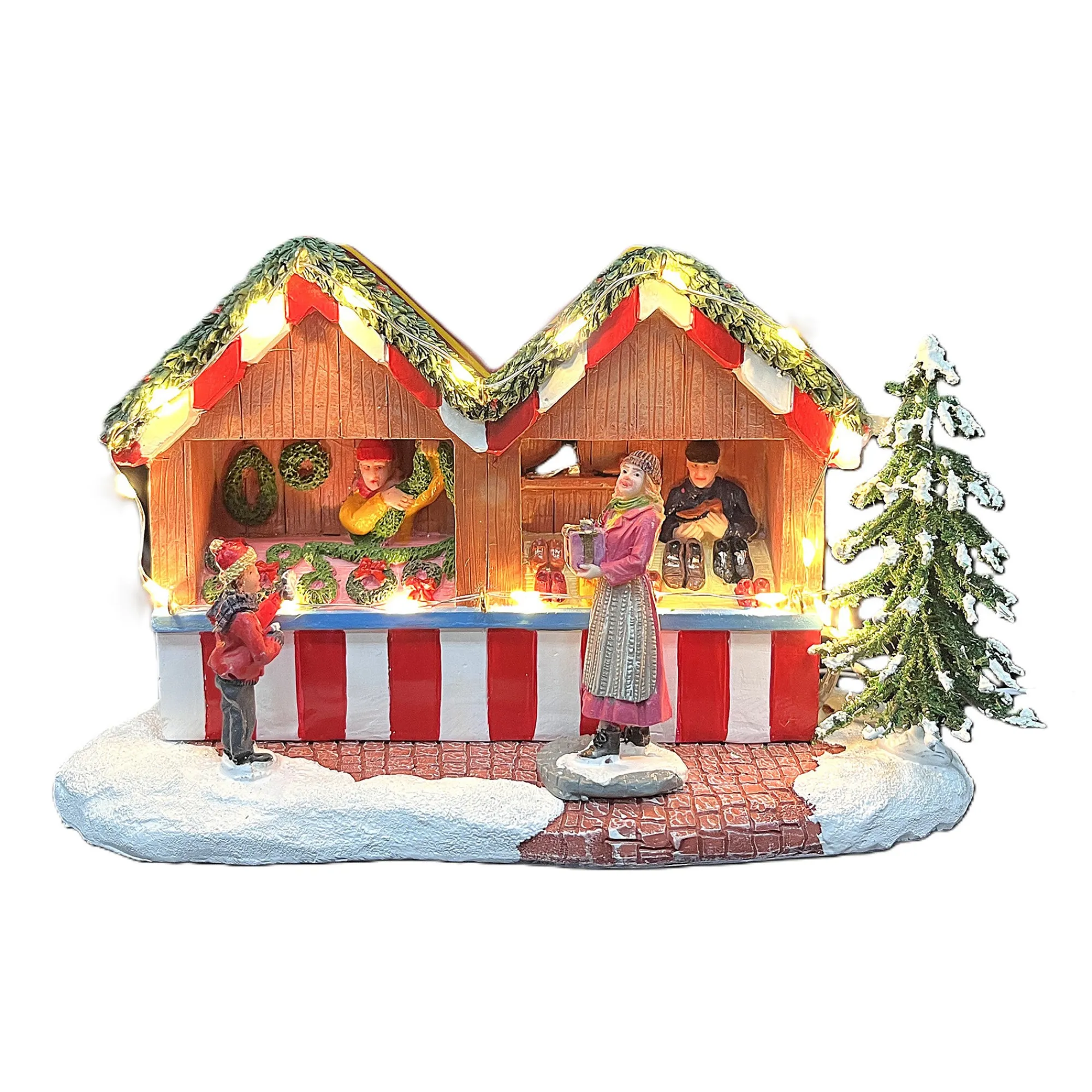 Kerstdorp>Kerstdorp kerstkraam A 19x8x11cm
