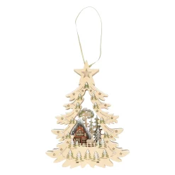 O'malley Kerstdecoratie>Kerstdorp lasercut kerstboom 23 x 30 cm