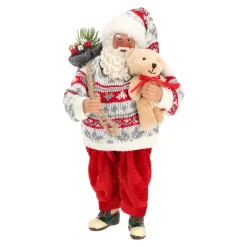 Kerstdecoratie>Kerstman 28 cm met beer