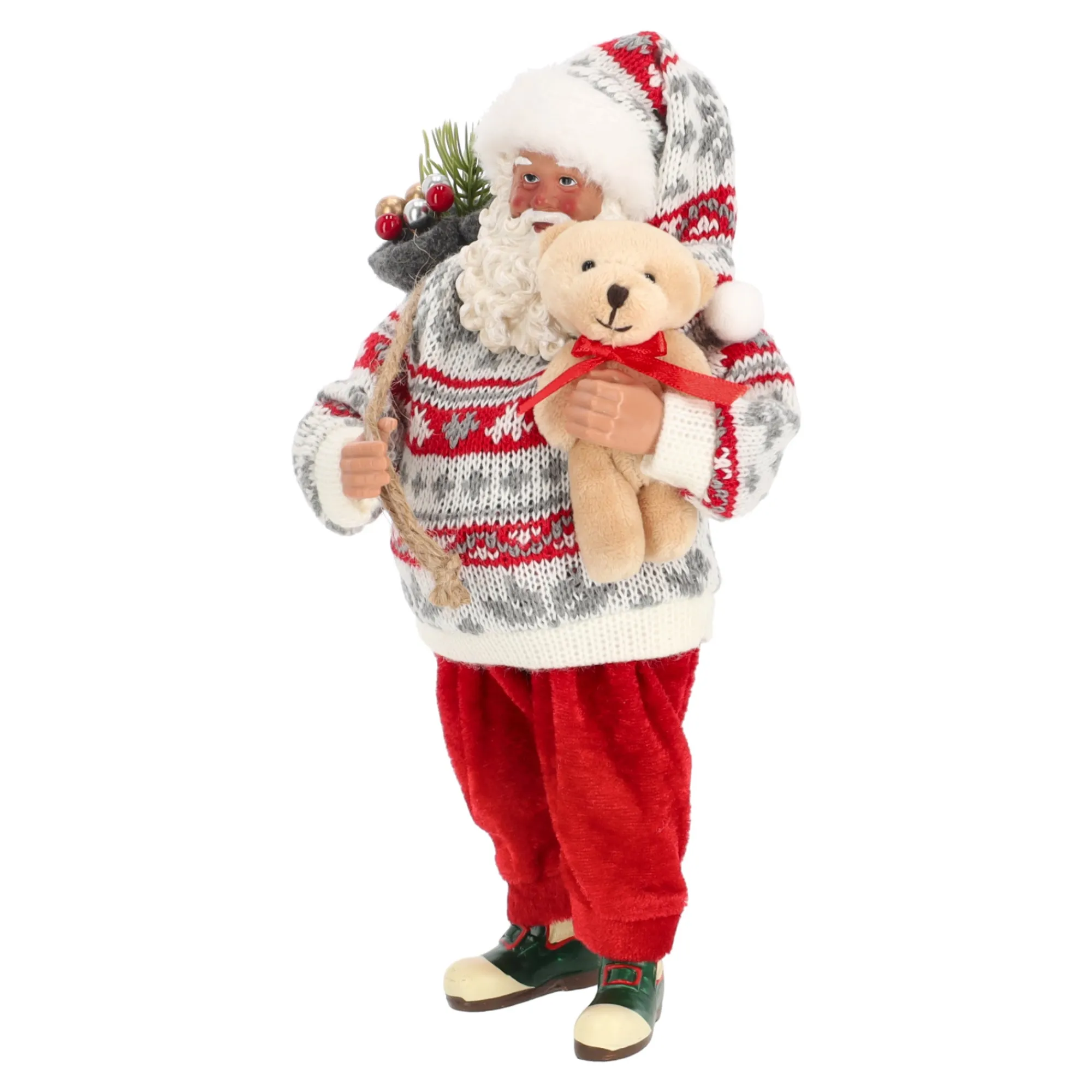 Kerstdecoratie>Kerstman 28 cm met beer