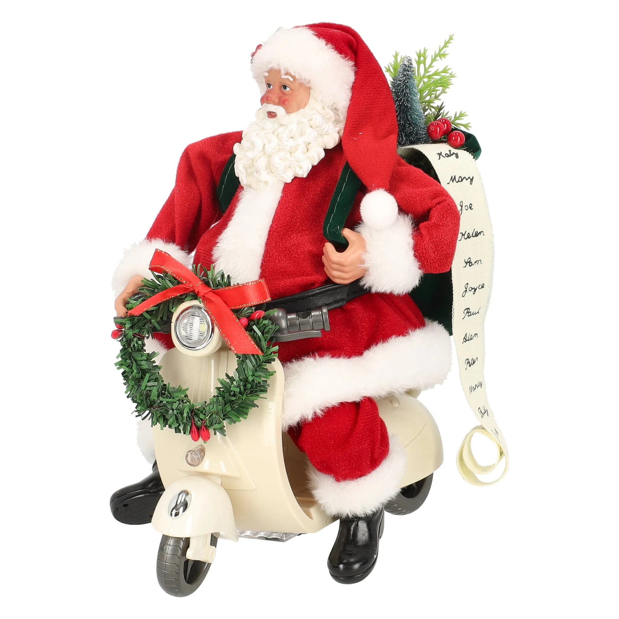 Kerstdecoratie>Kerstman 28 cm op vespa