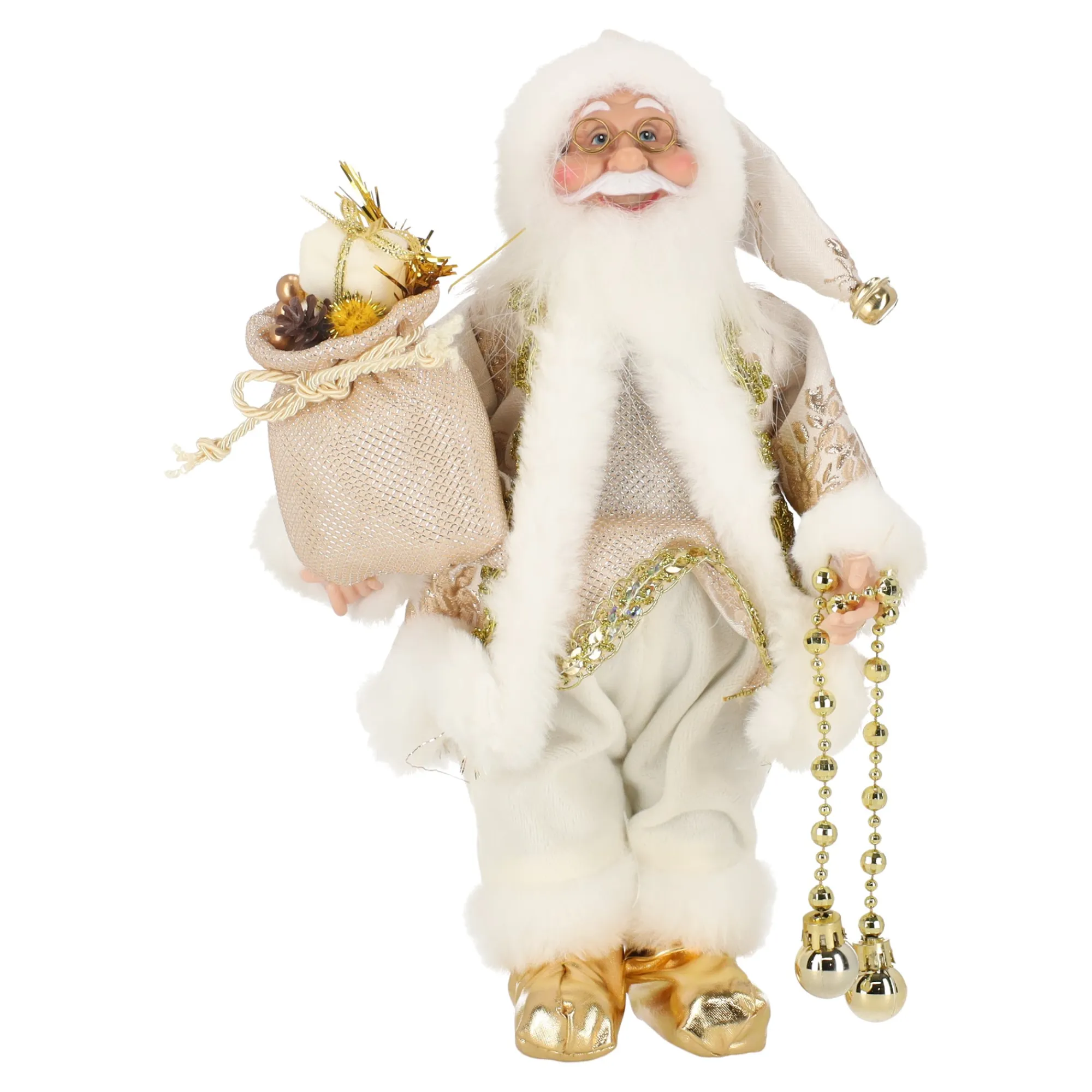 O'malley Kerstdecoratie>Kerstman 30cm luxe goud