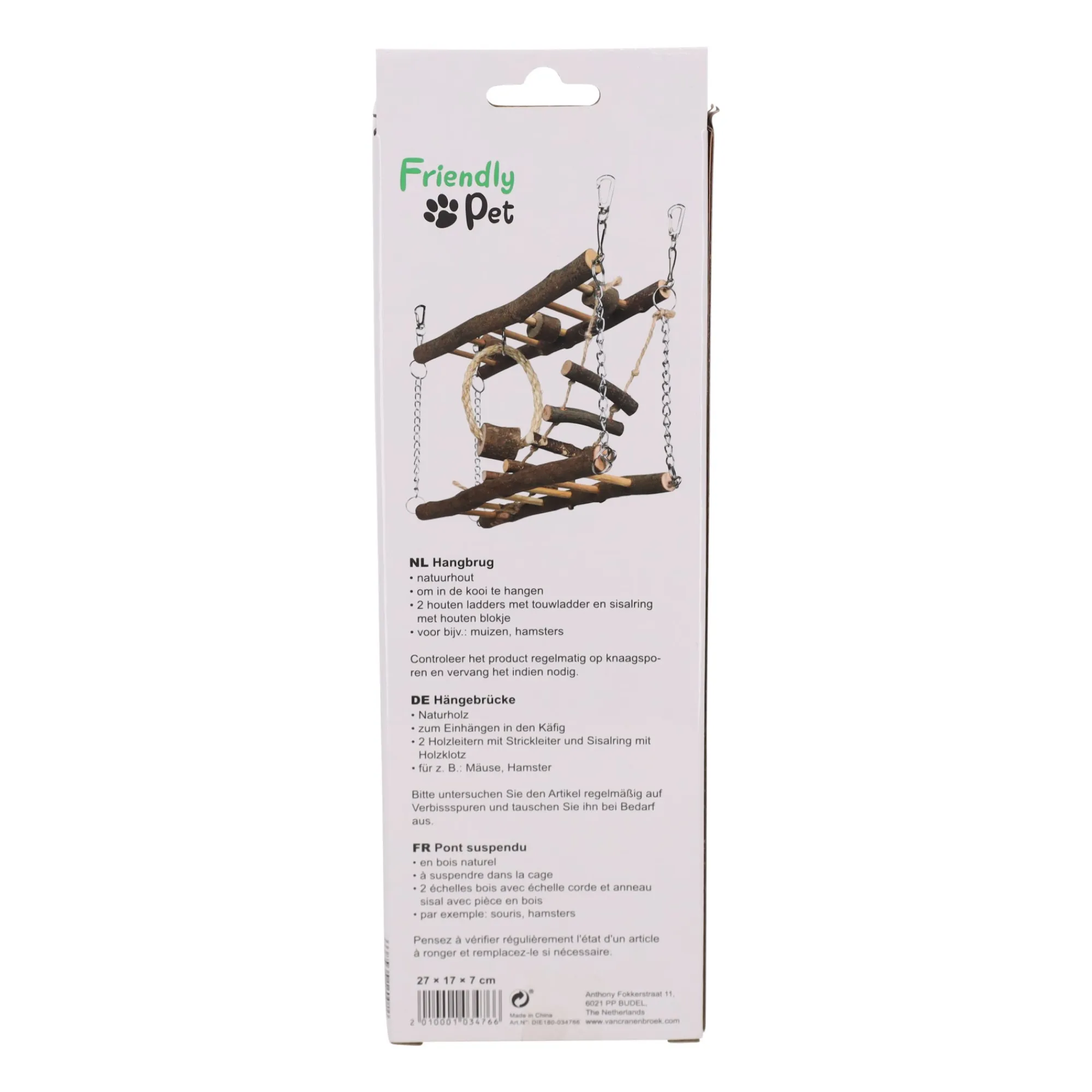 Friendly Pet Knaagdier Speelgoed>Knaagdier hang speeltoestel 27cm