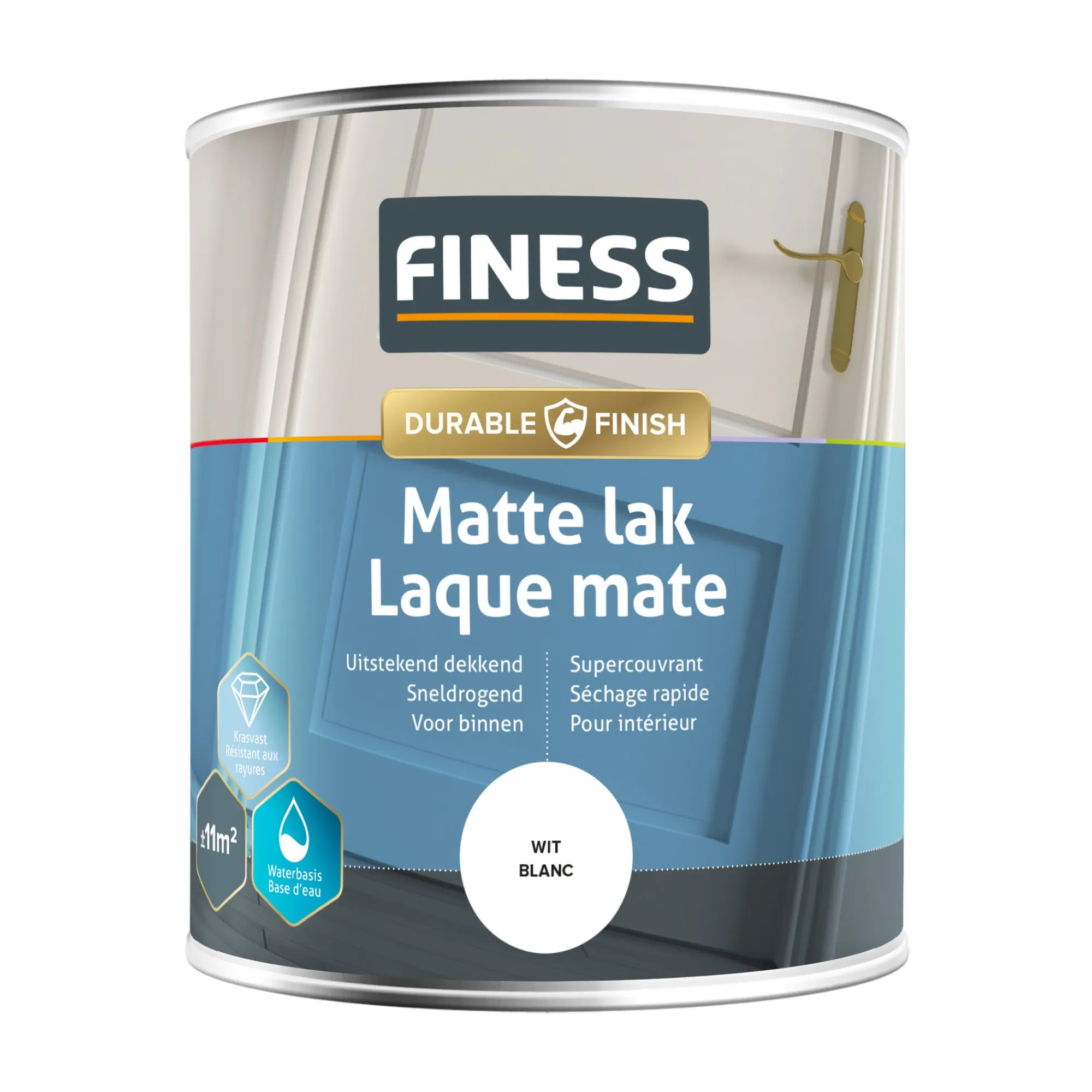 Finess Lakken>Lak waterb mat wit 1410 750ml