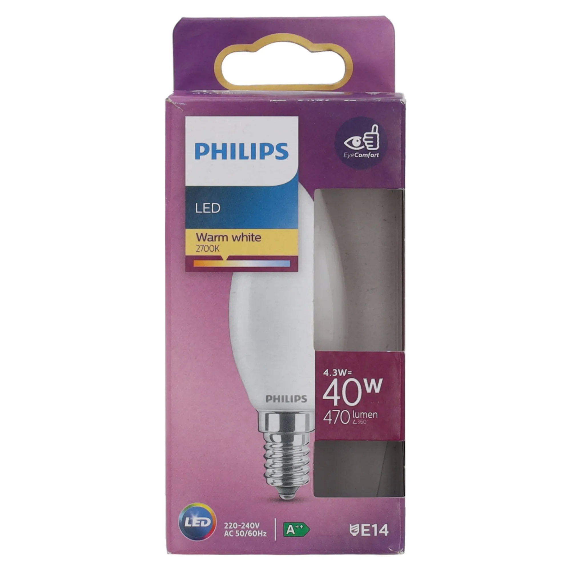Philips Bouwlampen>Lamp LED kaars mat 40W E14
