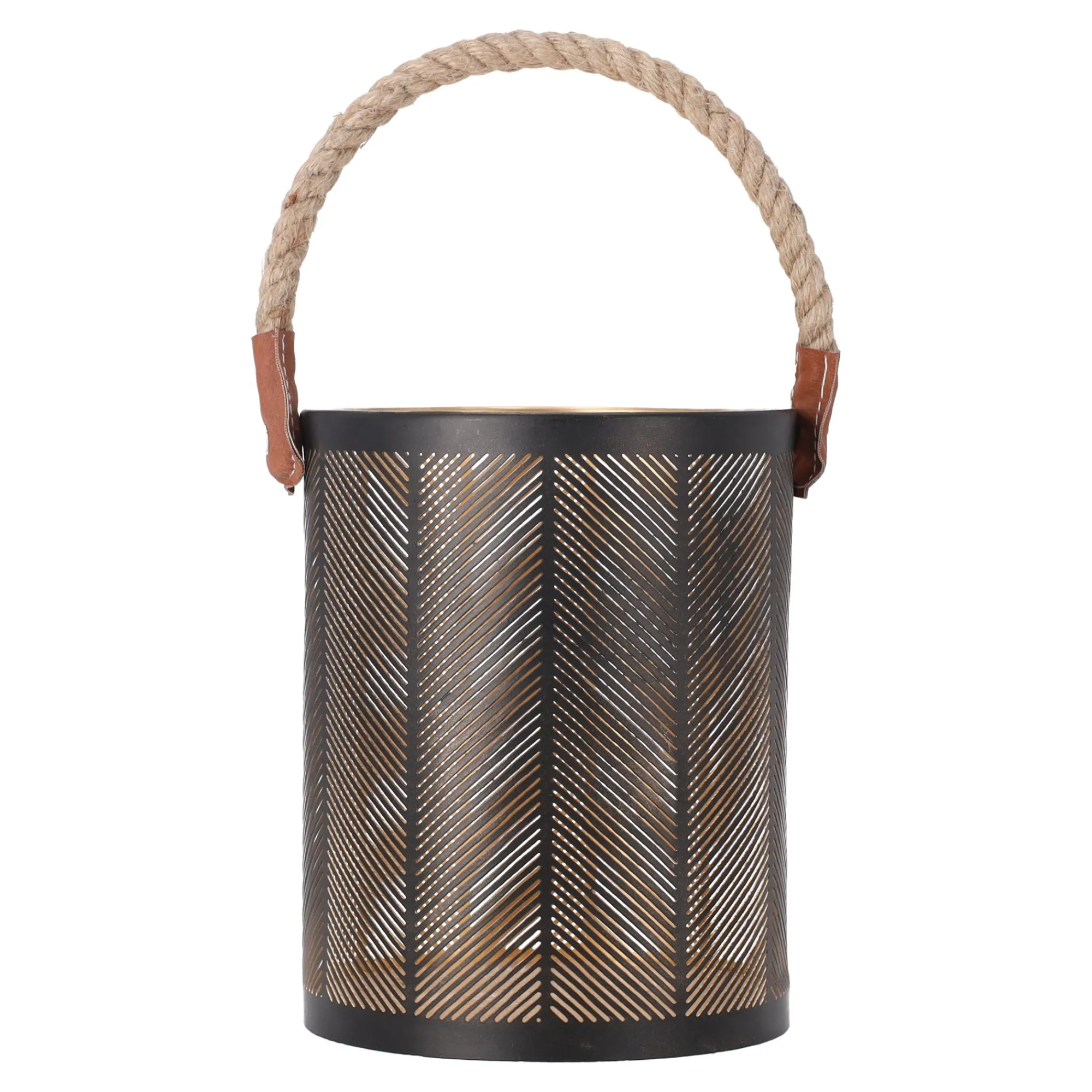 O'malley Woondecoratie>Lantaarn Garlan zwart goud 15 x 20 cm