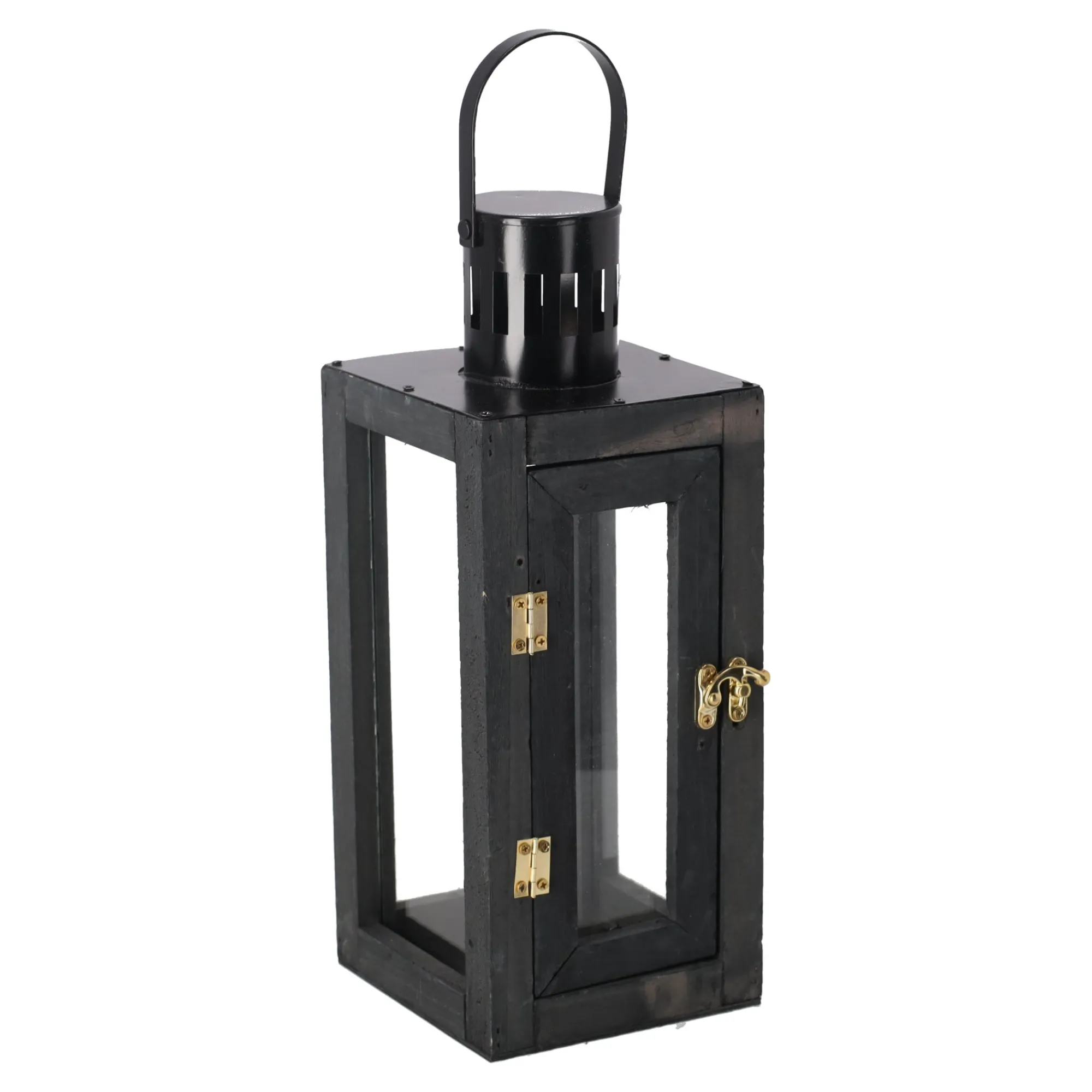 Mega Collections Woondecoratie>Lantaarn Lorenzo black 34 cm