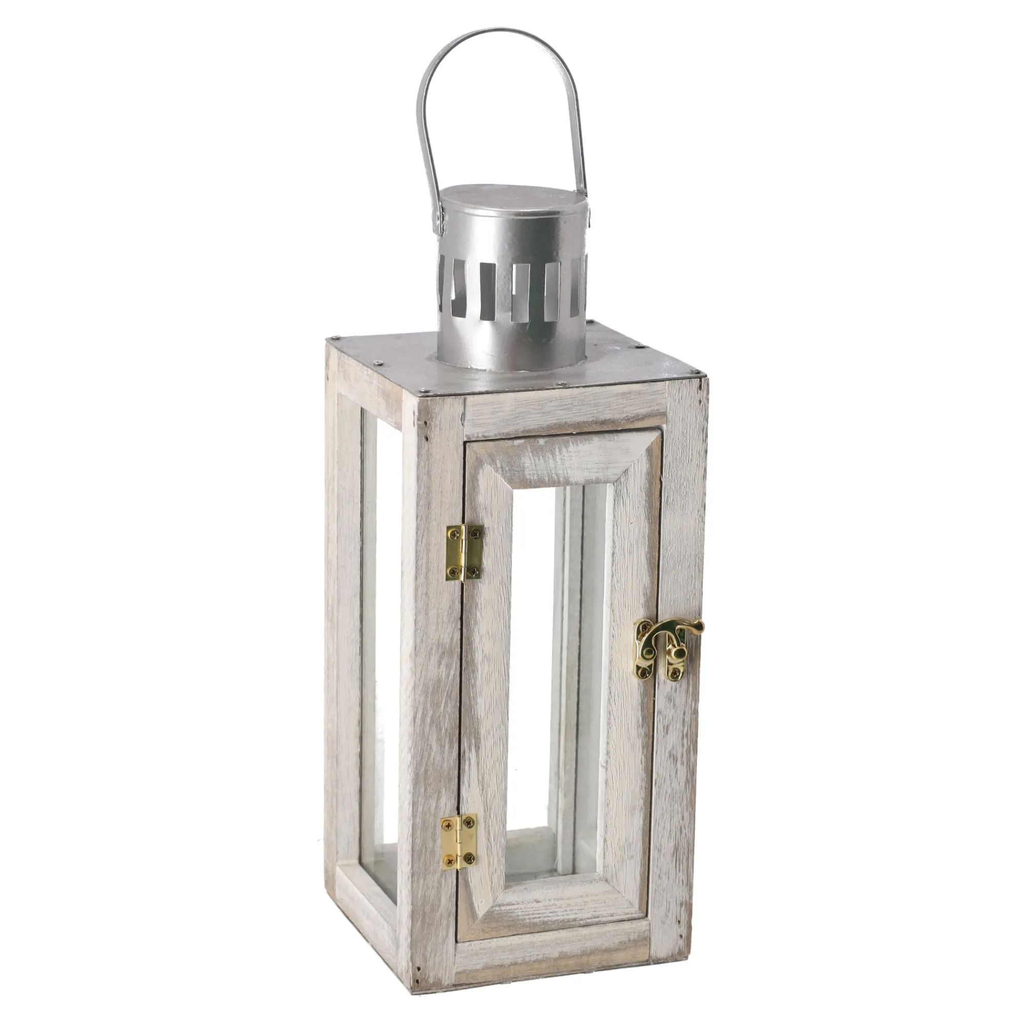 Mega Collections Woondecoratie>Lantaarn Lorenzo grey 34 cm