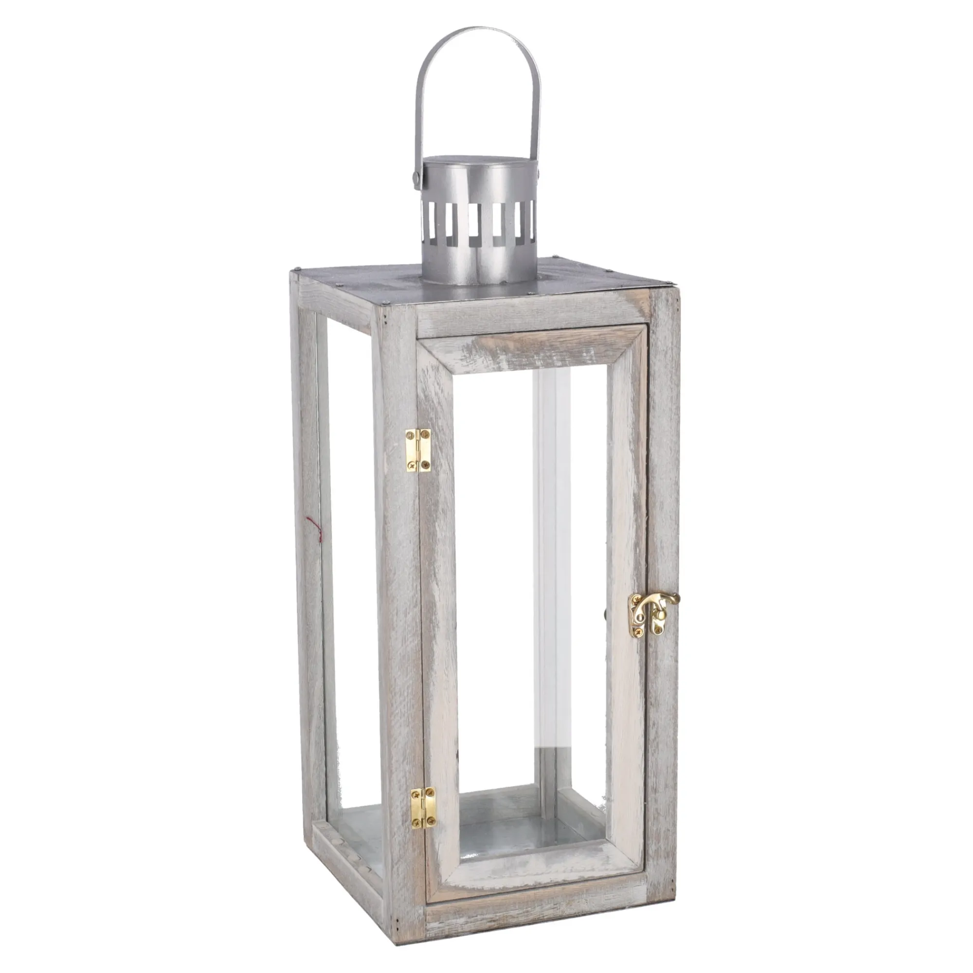 Mega Collections Woondecoratie>Lantaarn Lorenzo grey 44 cm