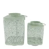 Natural Collections Woondecoratie>Lantaarn metaal groen 16x16x25